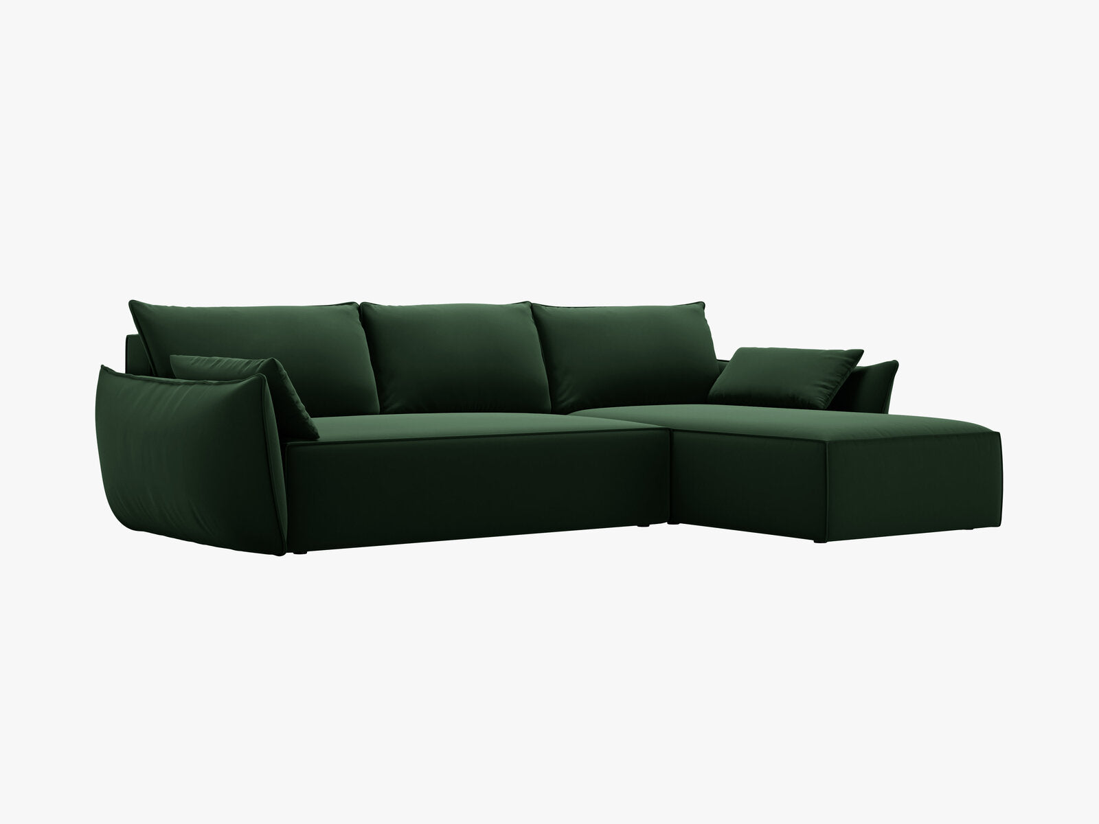 Micadoni Kaelle Ecksofa 4-Sitzer mit Schlaffunktion Links Samt Bluvel Flaschengrün