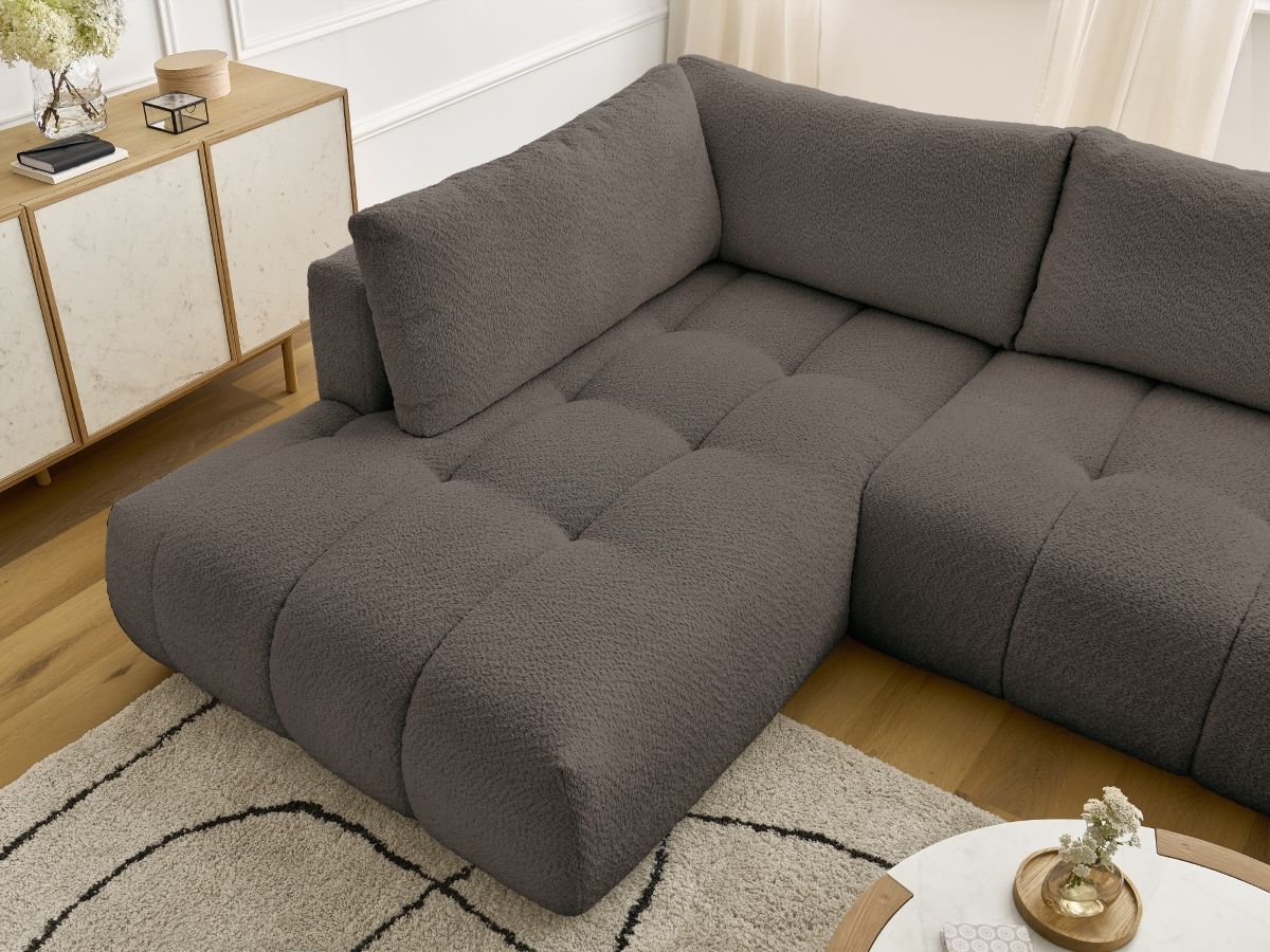 Bobochic Fuji Wohnlandschaft Bouclé-Stoff Braun Ecke rechts