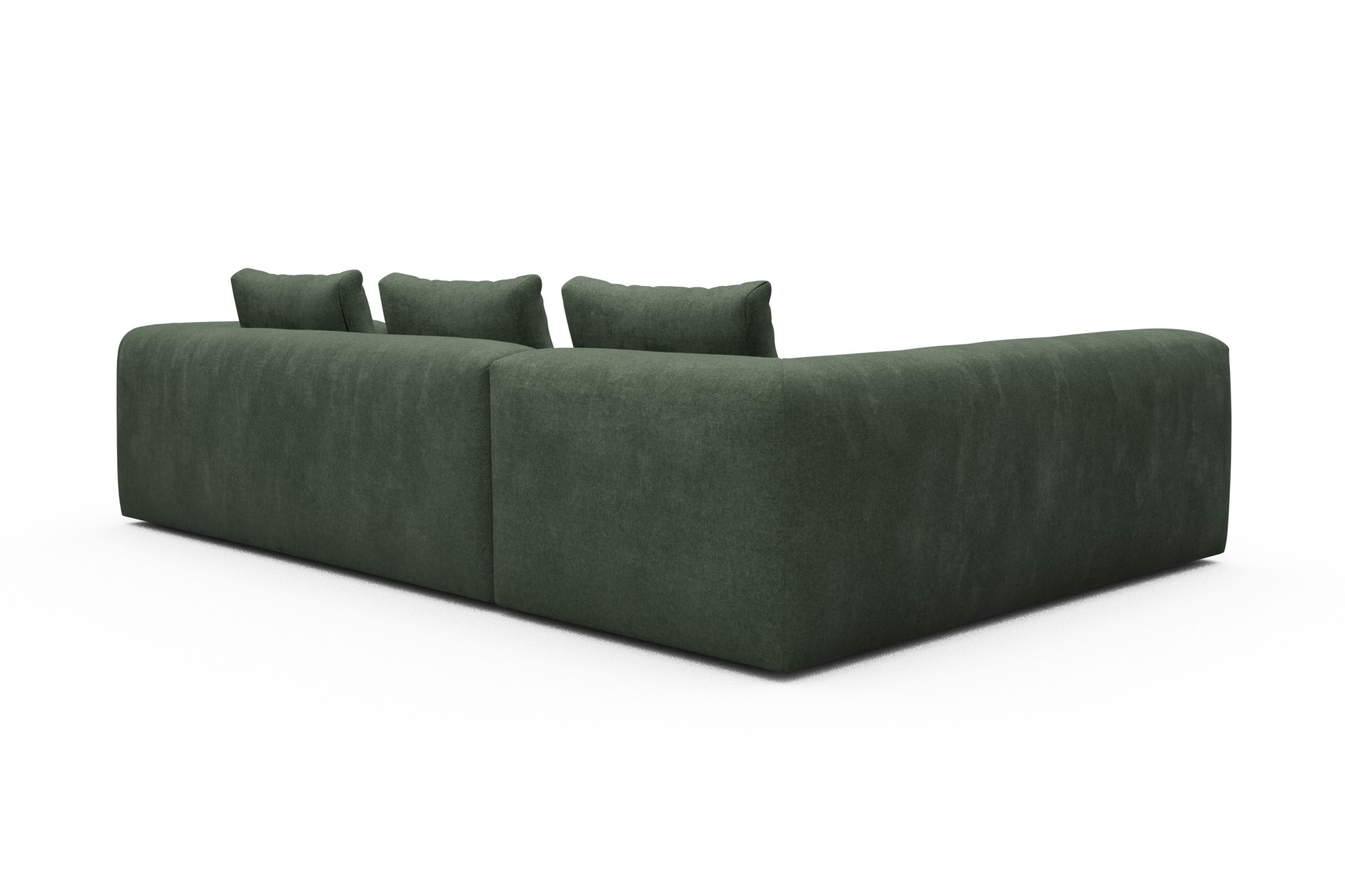 Ecksofa Fred 2x 2,5-Sitzer links offen Casone-Forest-Green