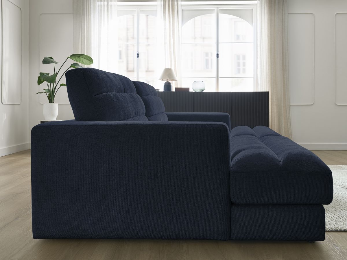 Bobochic Sierra Sofa 4-Sitzer Strukturstoff Dunkelblau