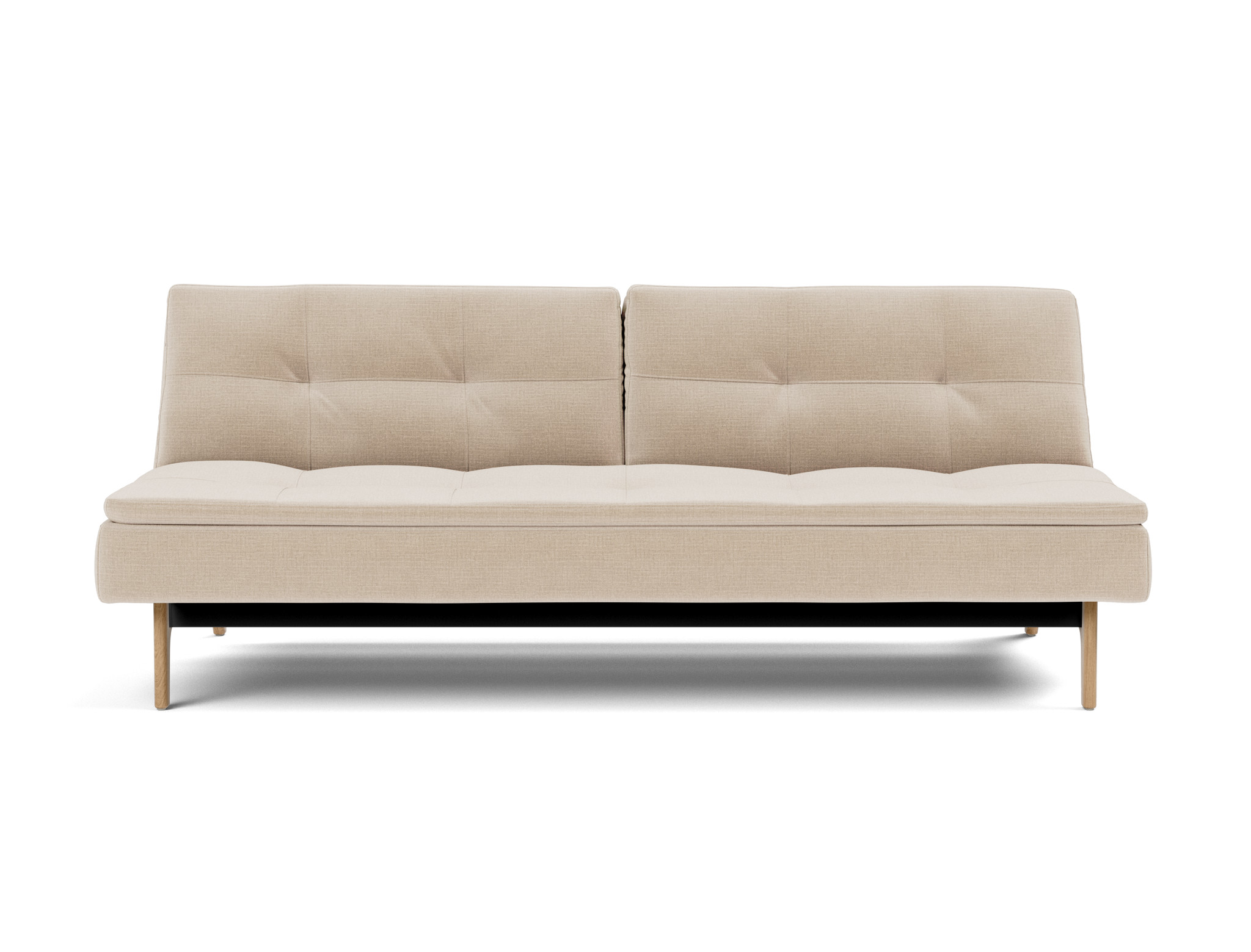 Schlafsofa Dublexo Chenille Esina 410-Almond-Beige Beine Eiche