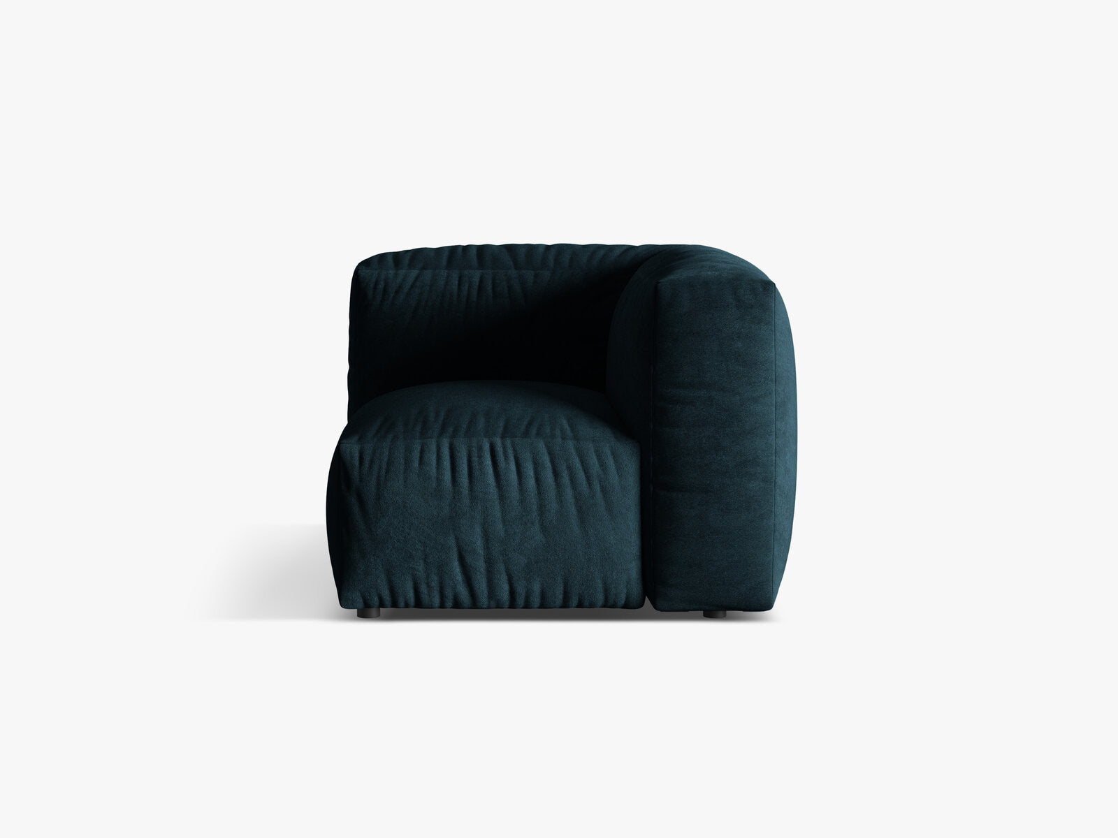 Micadoni Eckmodul Martina 1-Sitzer Klein Samt Vogue Tiefes Petrol