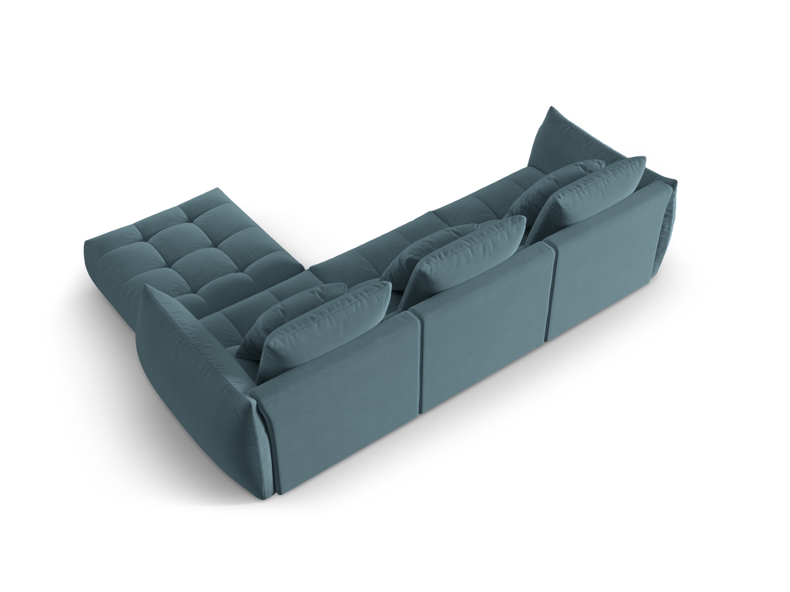 Micadoni Ecksofa Bloom 2-Sitzer Samt Pastellblau