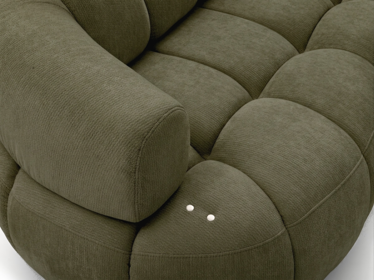 Bobochic Lovely Ecksofa mit Schlaffunktion Stoff Grün Ecke rechts