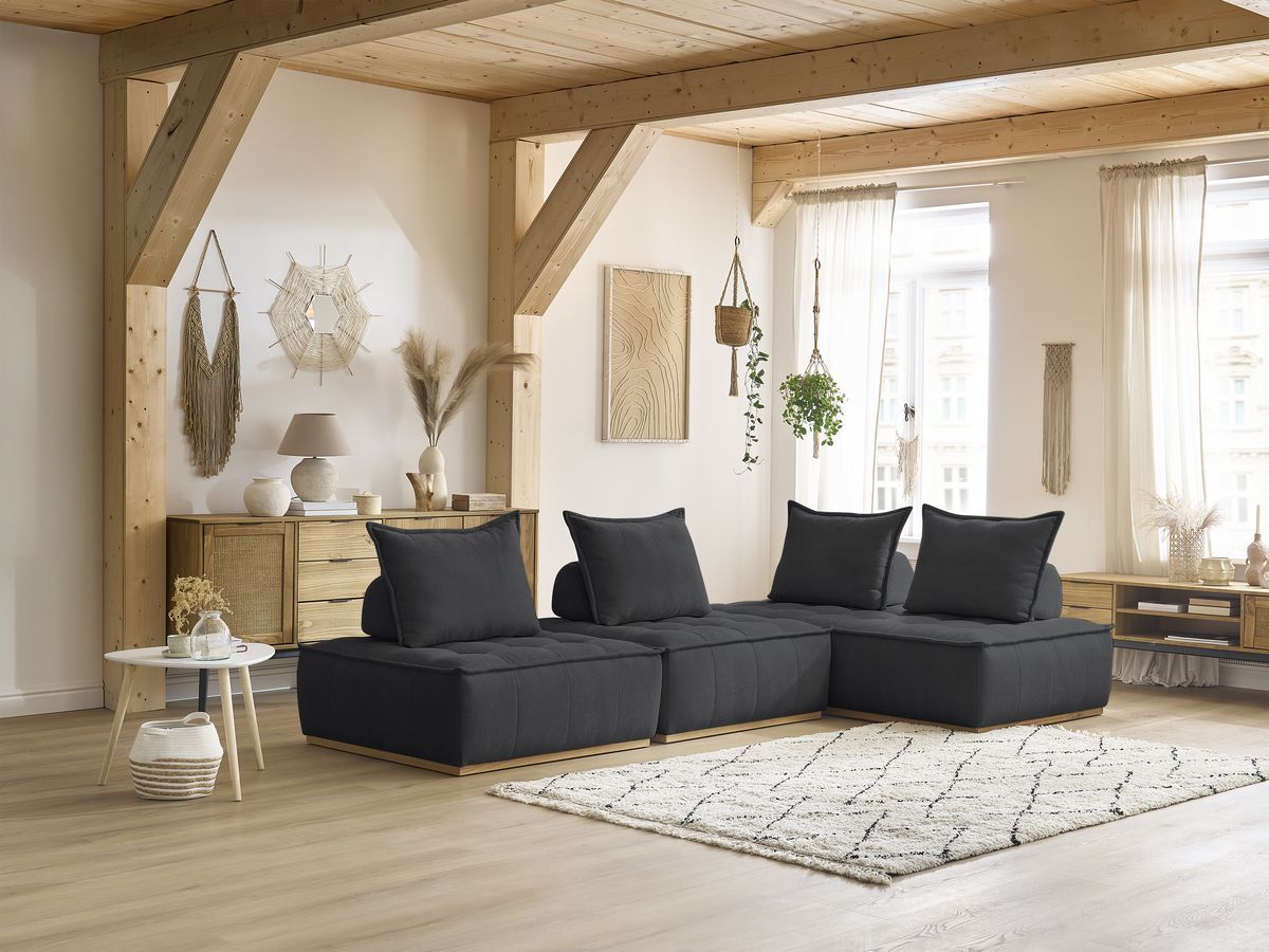 Bobochic Elisa Ecksofa Strukturstoff Dunkelgrau