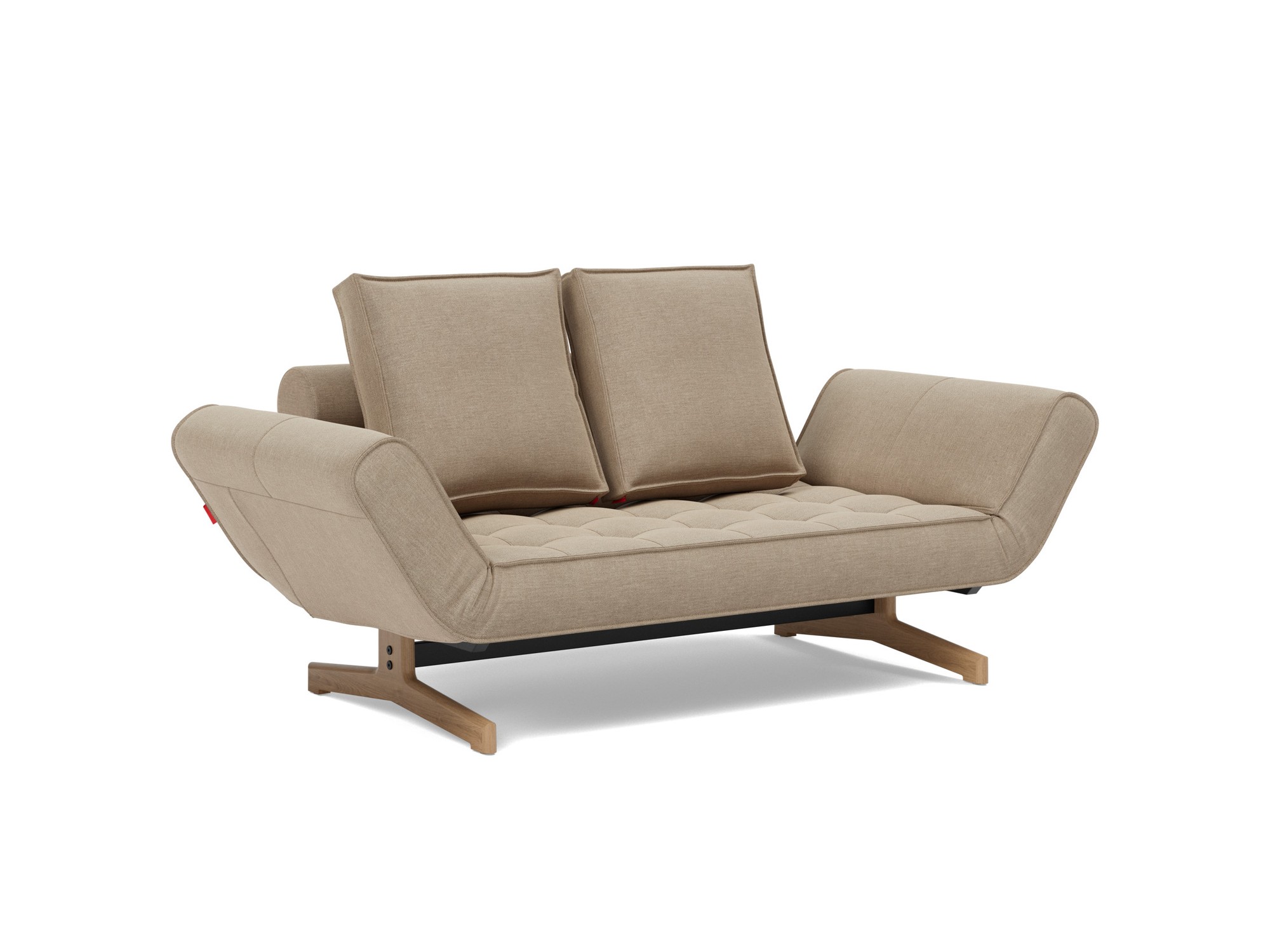 Tagesbett Ghia Flachgewebe Phobos 587-Mocha Beine Eiche