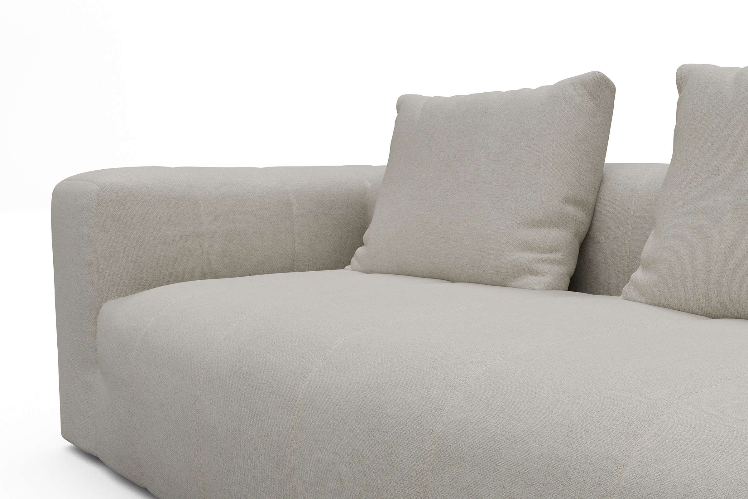 Ecksofa Hugo 2,5-Sitzer Armlehne links mit Chaiselongue Denari-Clean-Beige
