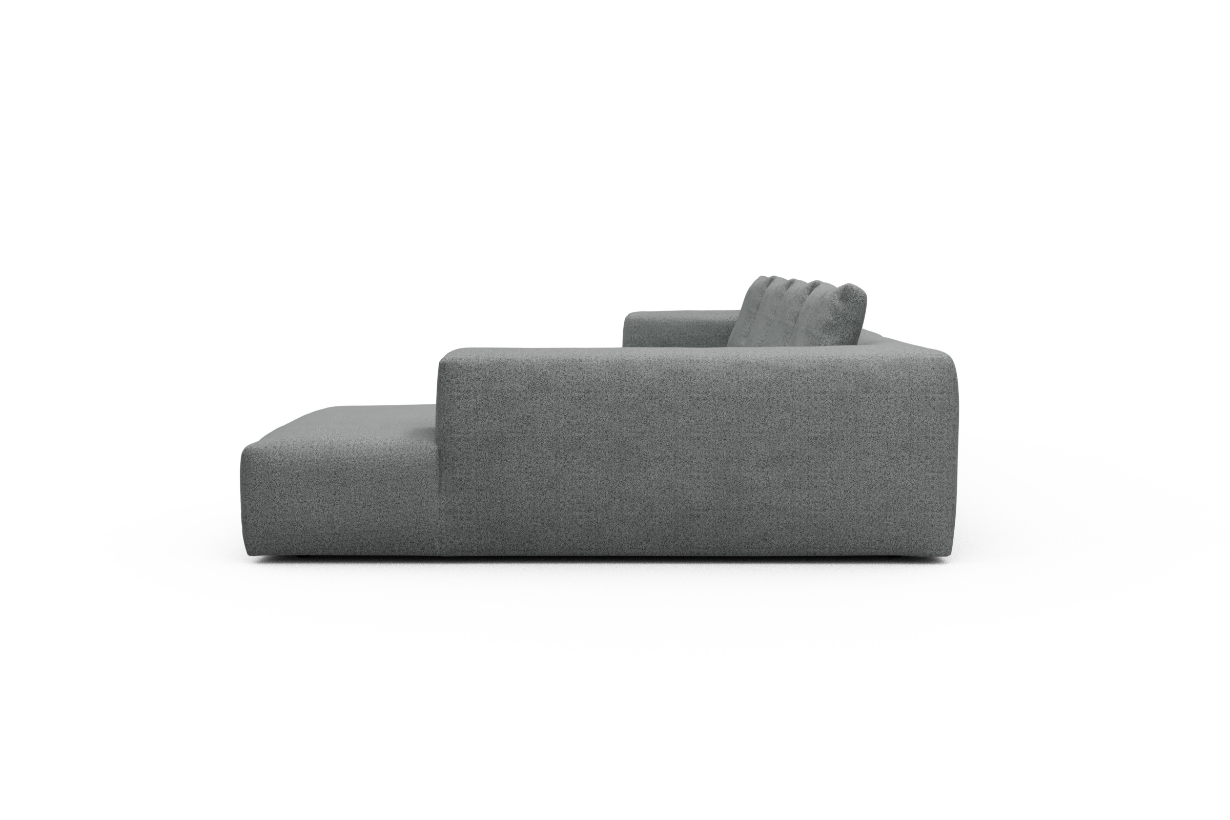 Wohnlandschaft Fred Relax-Ecke rechts mit 2-Sitzer und Chaiselongue links Aivi-Gravet-Grey