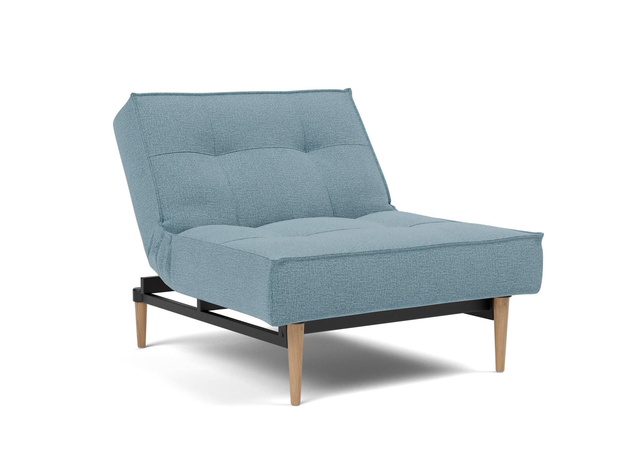 Sessel Splitback Flachgewebe Mixed Dance 525-Light-Blue Beine Styletto Eiche hell