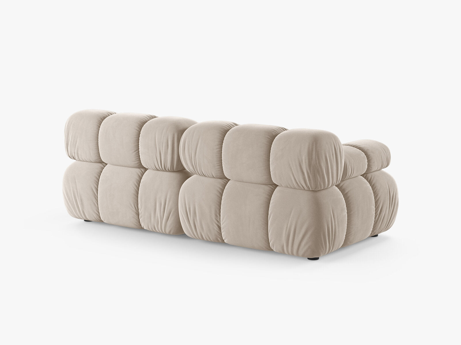Micadoni Modulares Sofa Bellis 2-Sitzer Samt Bluvel Dunkelbeige