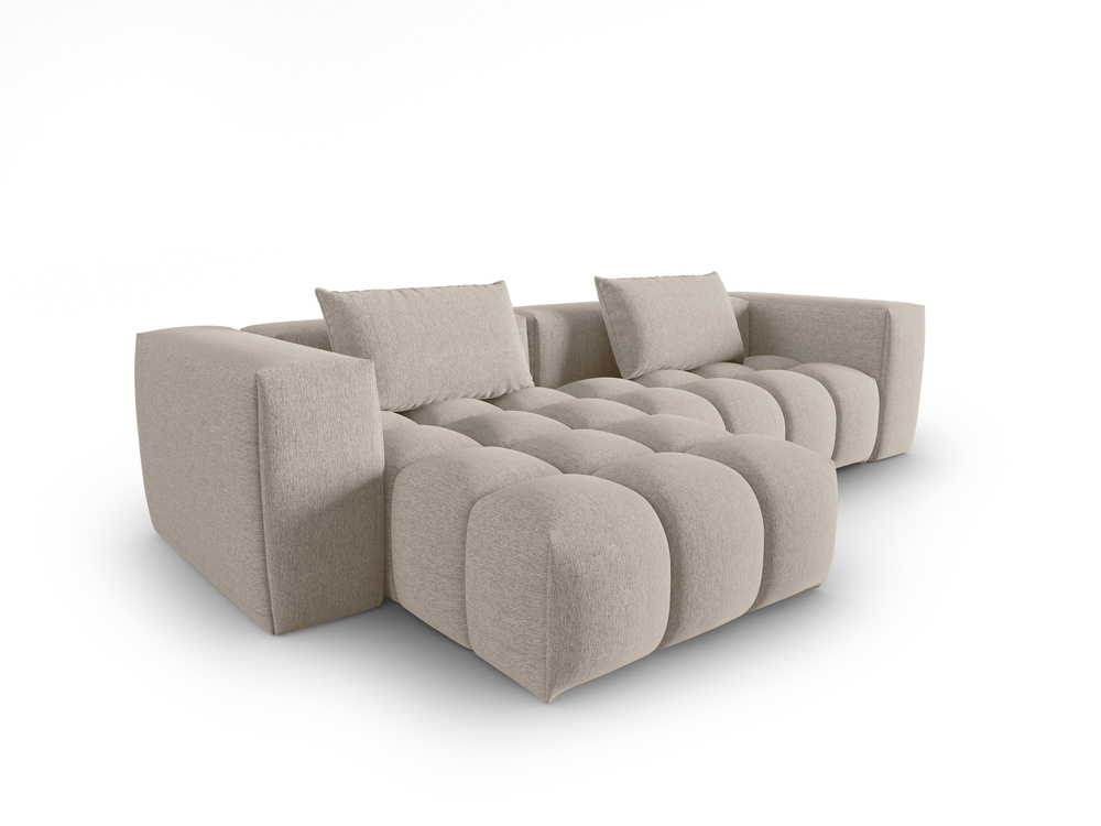 Cosmopolitan Design Ecksofa Verona 3-Sitzer Strukturierter Stoff Sorella Sand Links