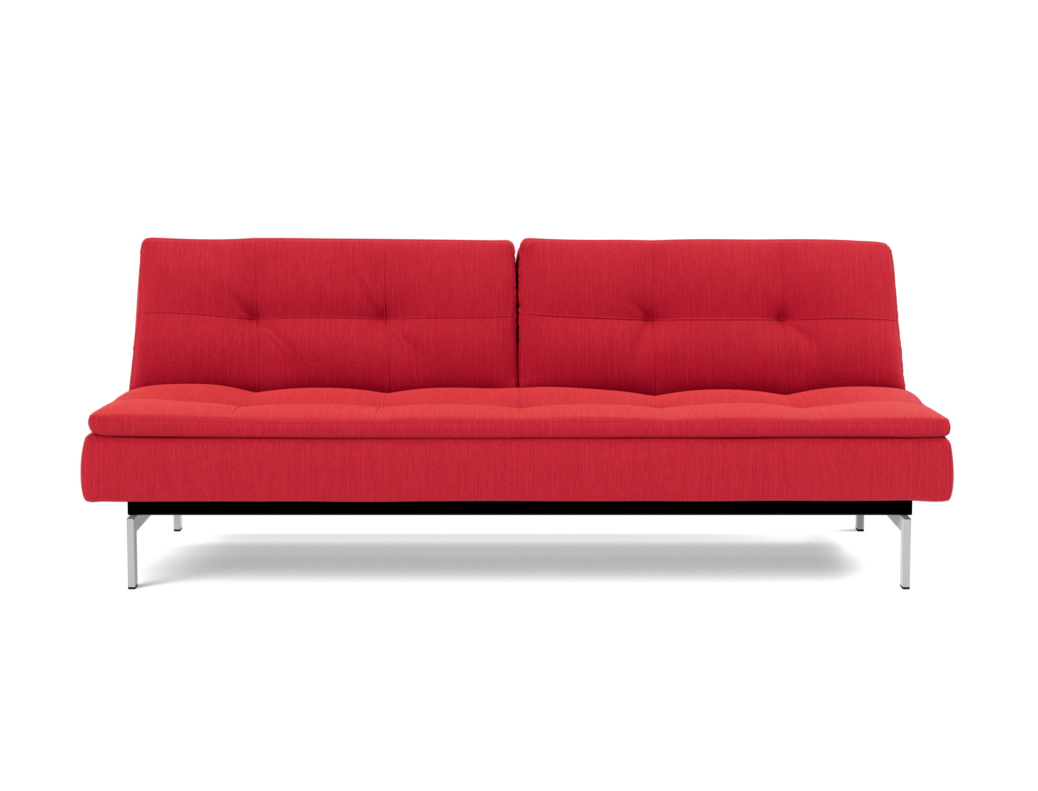 Schlafsofa Dublexo Flachgewebe Elegance 511-Red Beine Chrom