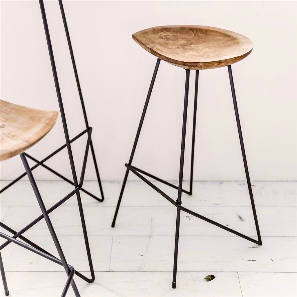 Raw Materials Loft Barhocker aus Teakholz natur 41x42x77cm