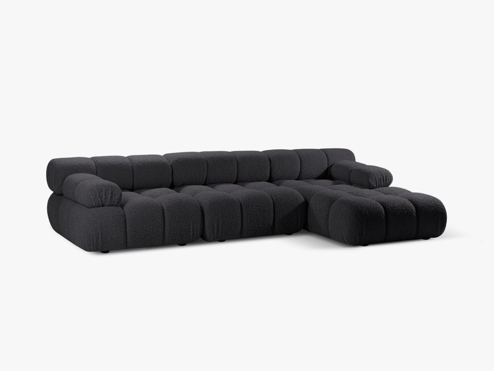 Micadoni Modulares Ecksofa Bellis 4-Sitzer Rechts Boucle Rolf Graphit