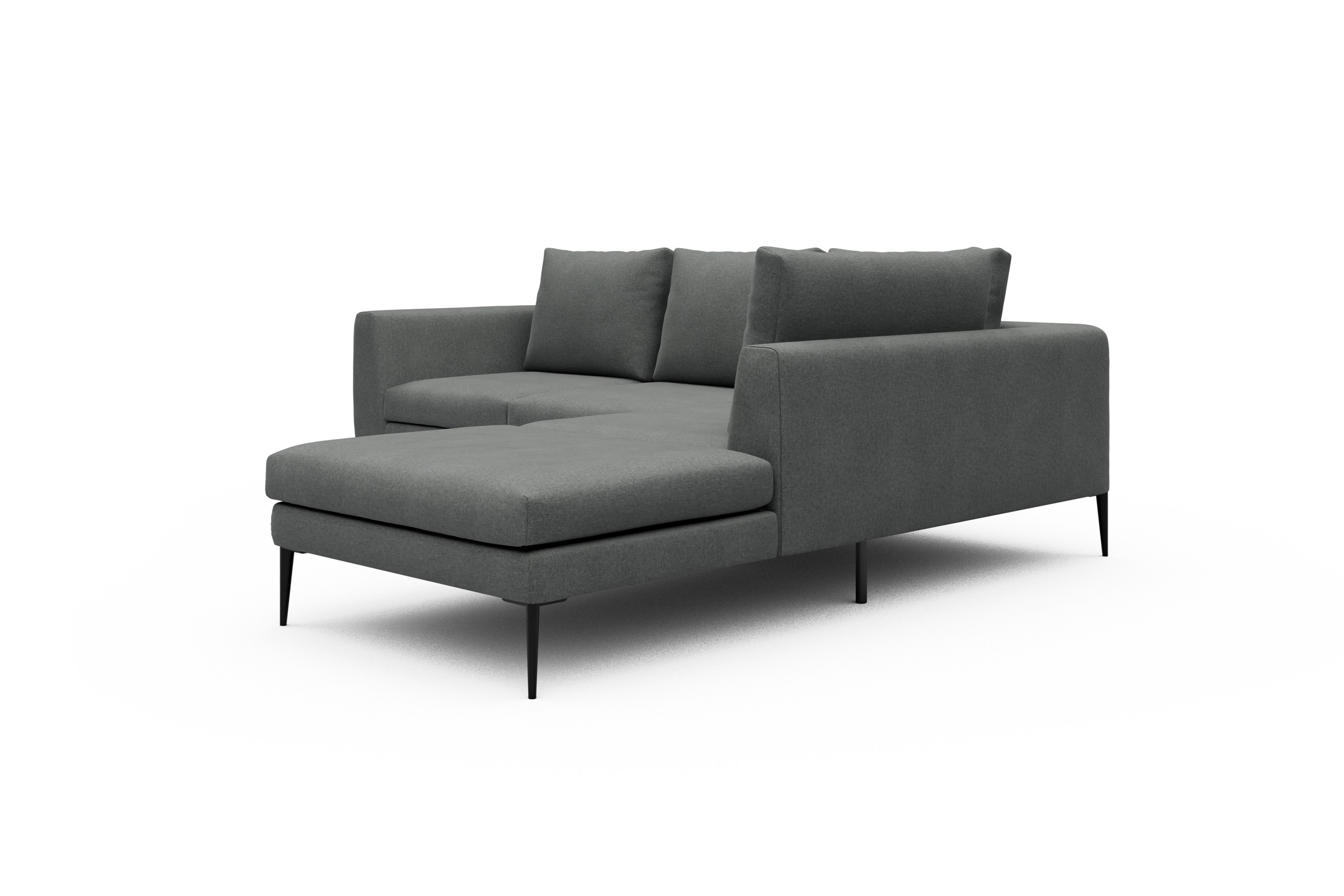 Ecksofa Paul Relax-Ecke rechts mit 2-Sitzer Satya-Steel