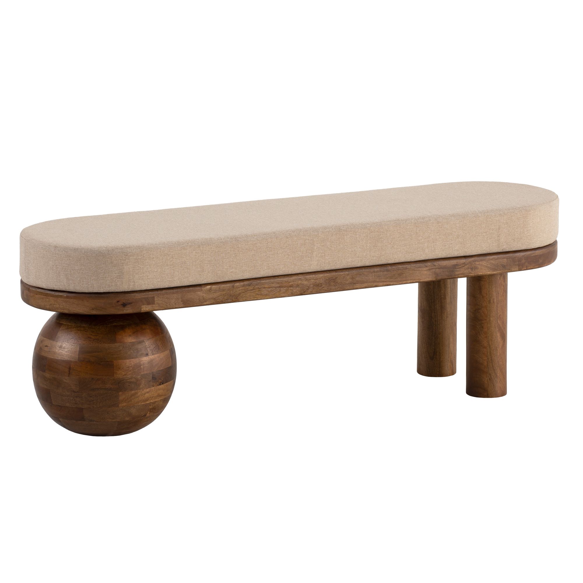 Sitzbank Moldjord Polster Stoff Beige 140 × 40 × 47 cm