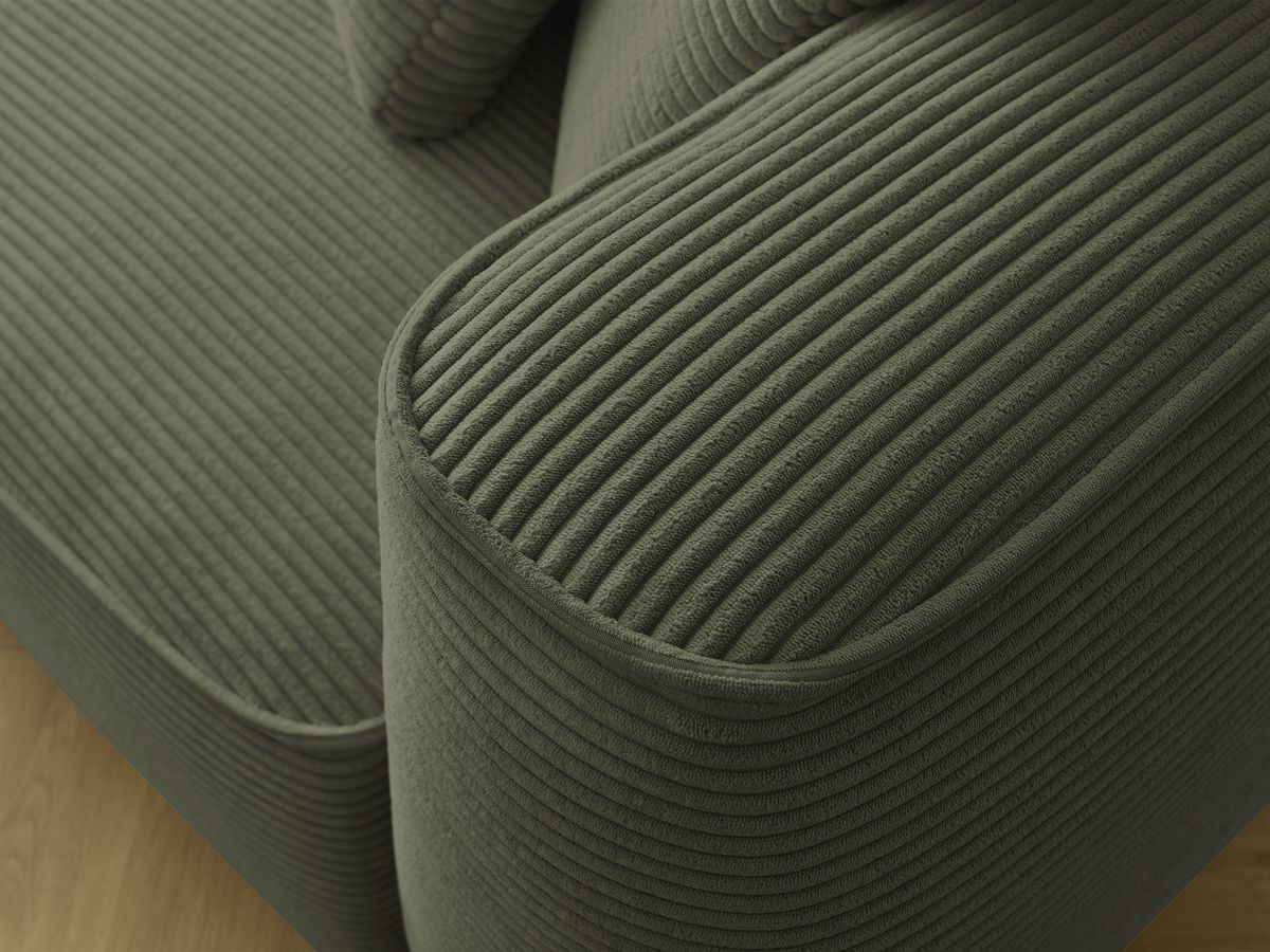 Bobochic Leopold Sofa 3-Sitzer Cordsamt Hellgrün Armlehne rechts