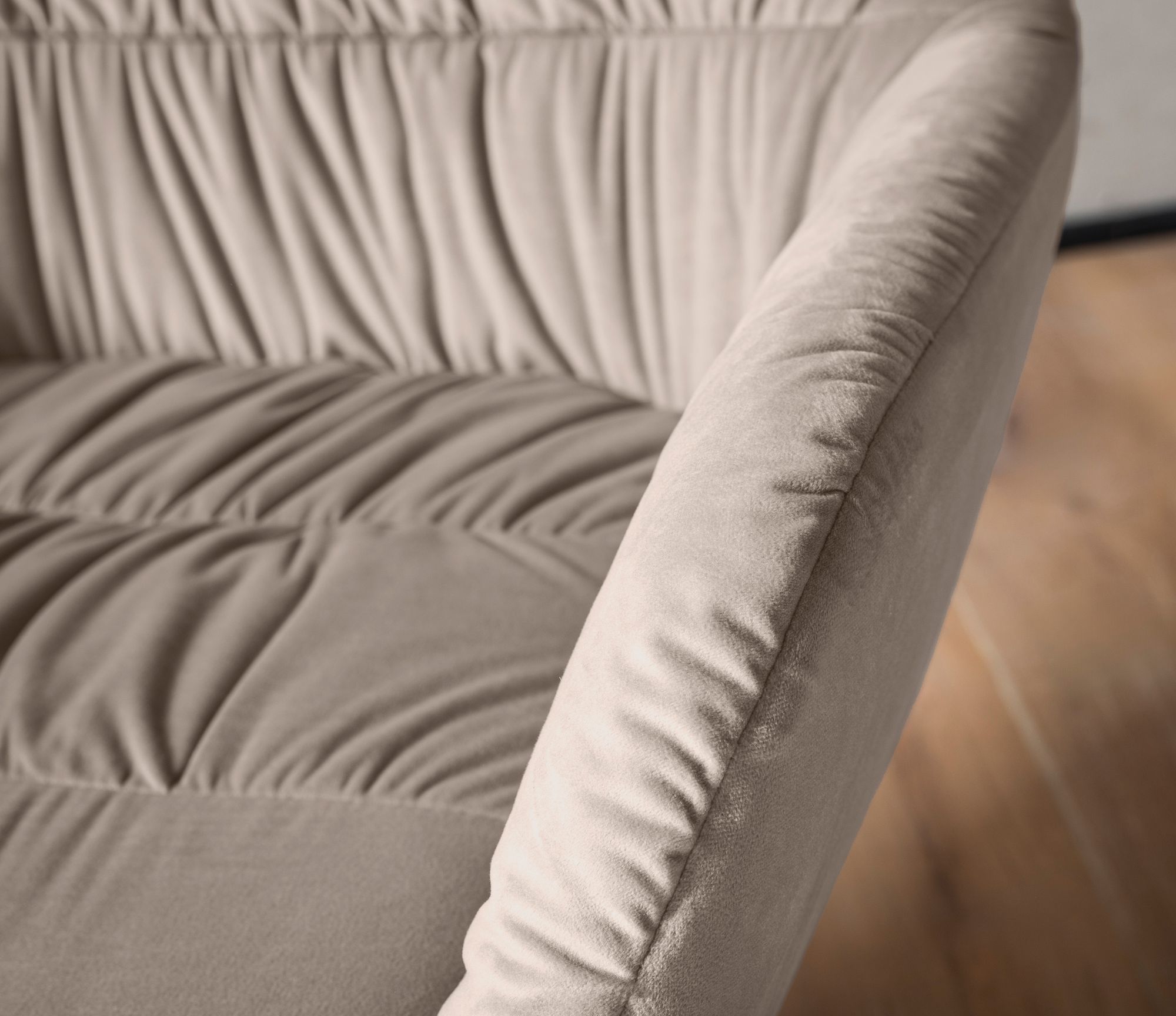 Loungesessel Hellvik Samt Beige 64 × 68 × 74 cm