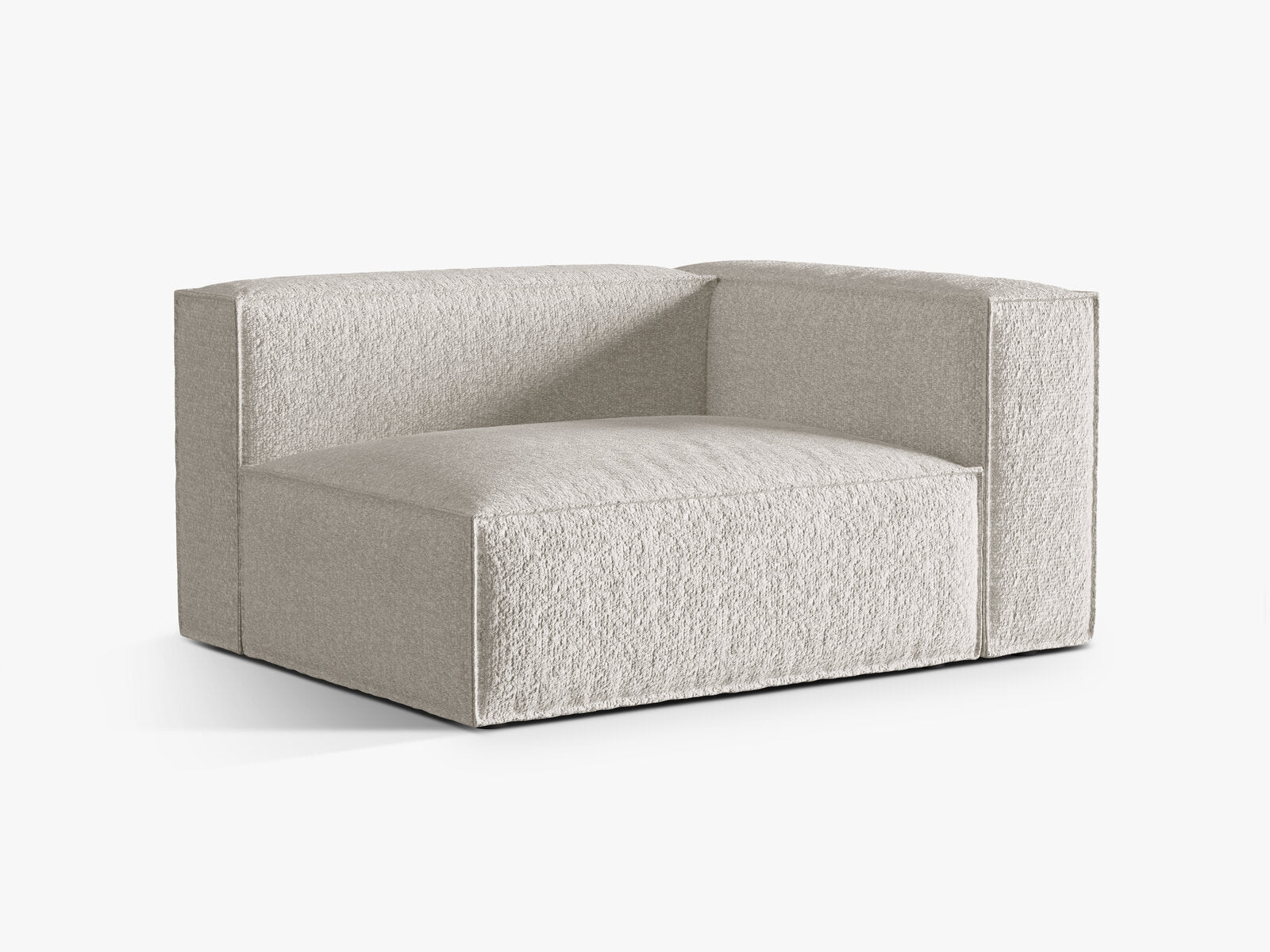 Micadoni Eckmodul Nuria 2-Sitzer Rechts Boucle Grau Beige Melange