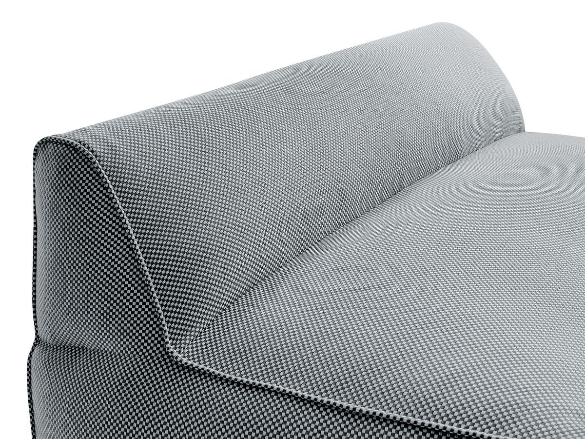 Bobochic Riviera Gartensofa 5-Sitzer mit Pouf Melange-Stoff Schwarz