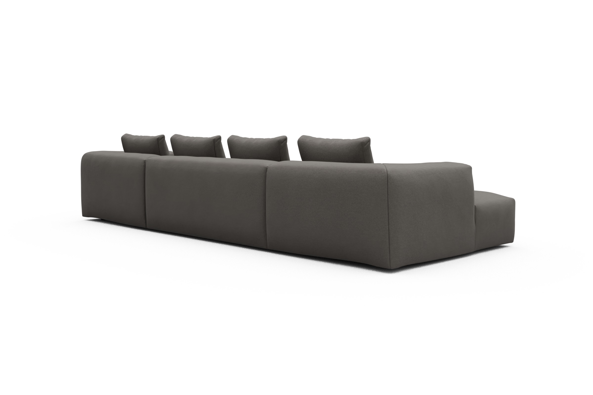 Wohnlandschaft Fred mit 2-Sitzer und Chaiselongue beidseitig Satya-Taupe