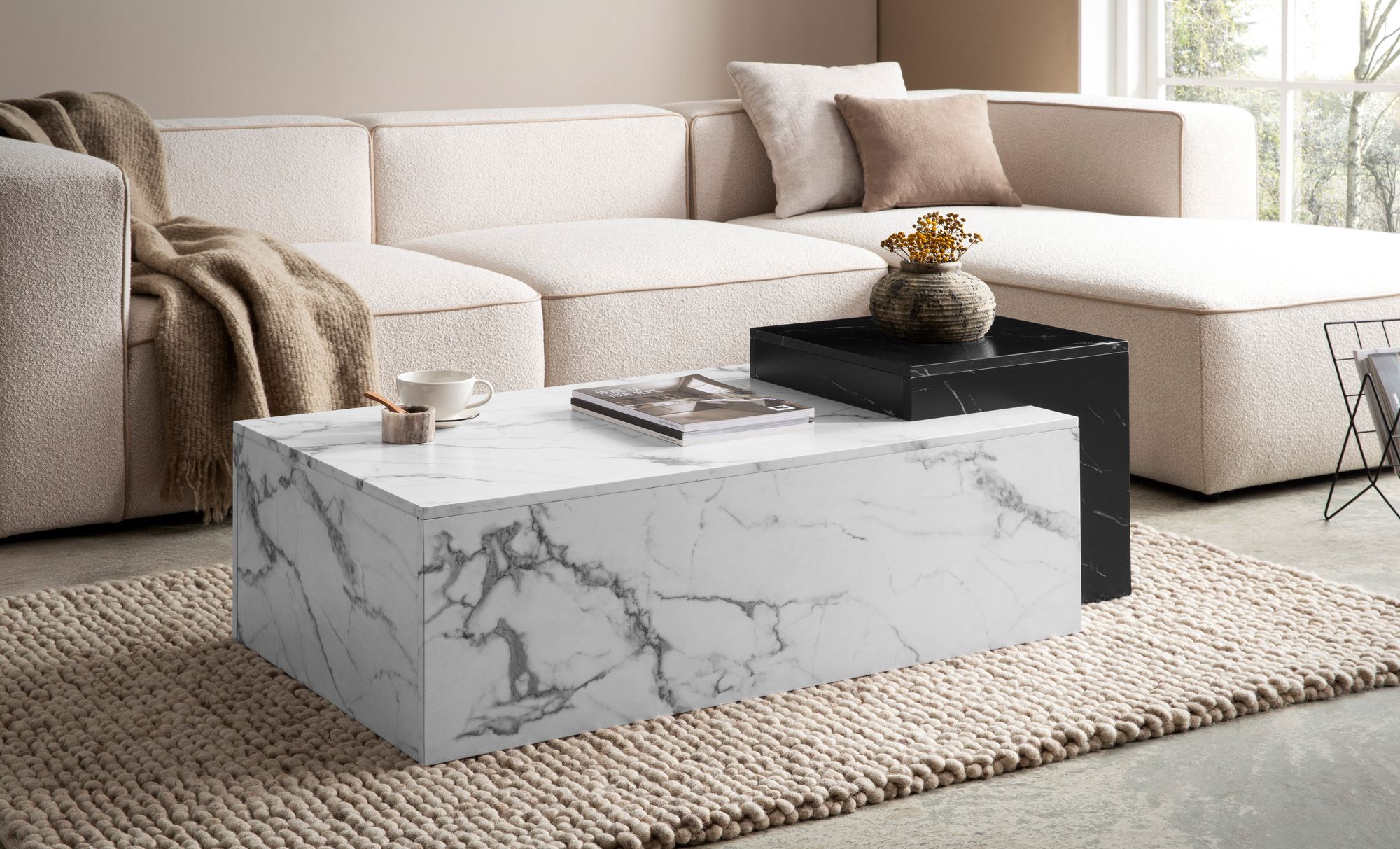 Couchtisch Hornindal Marmoroptik Weiß 120 × 60 × 40 cm