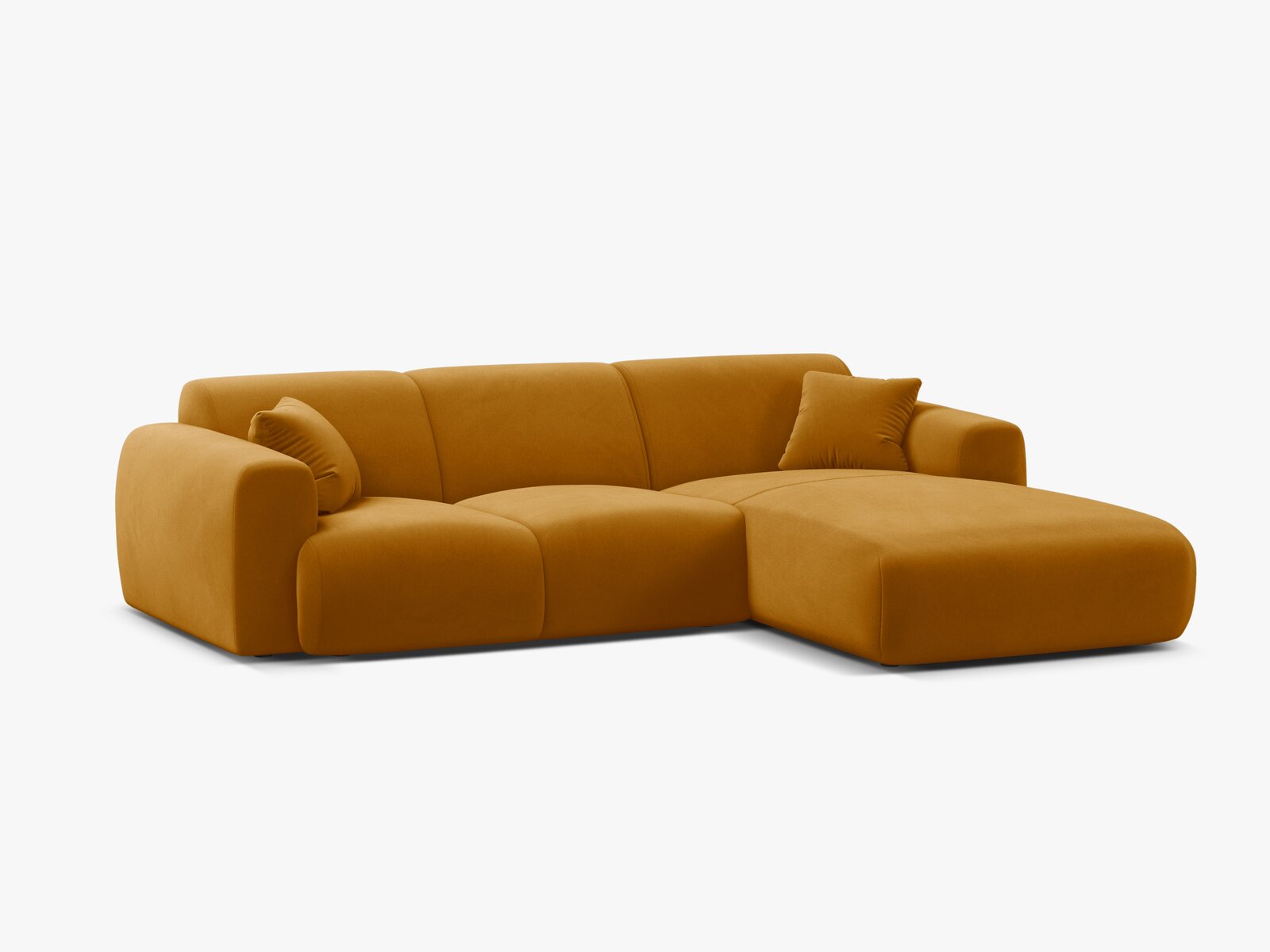 Micadoni Ecksofa Molino 4-Sitzer Rechts Samt Casino Gelb