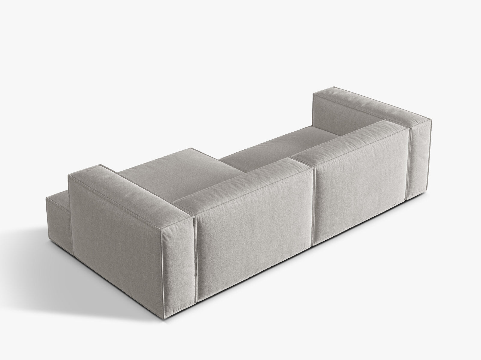 Micadoni Ecksofa Nuria 4-Sitzer Rechts Strukturierter Stoff Hellgrau
