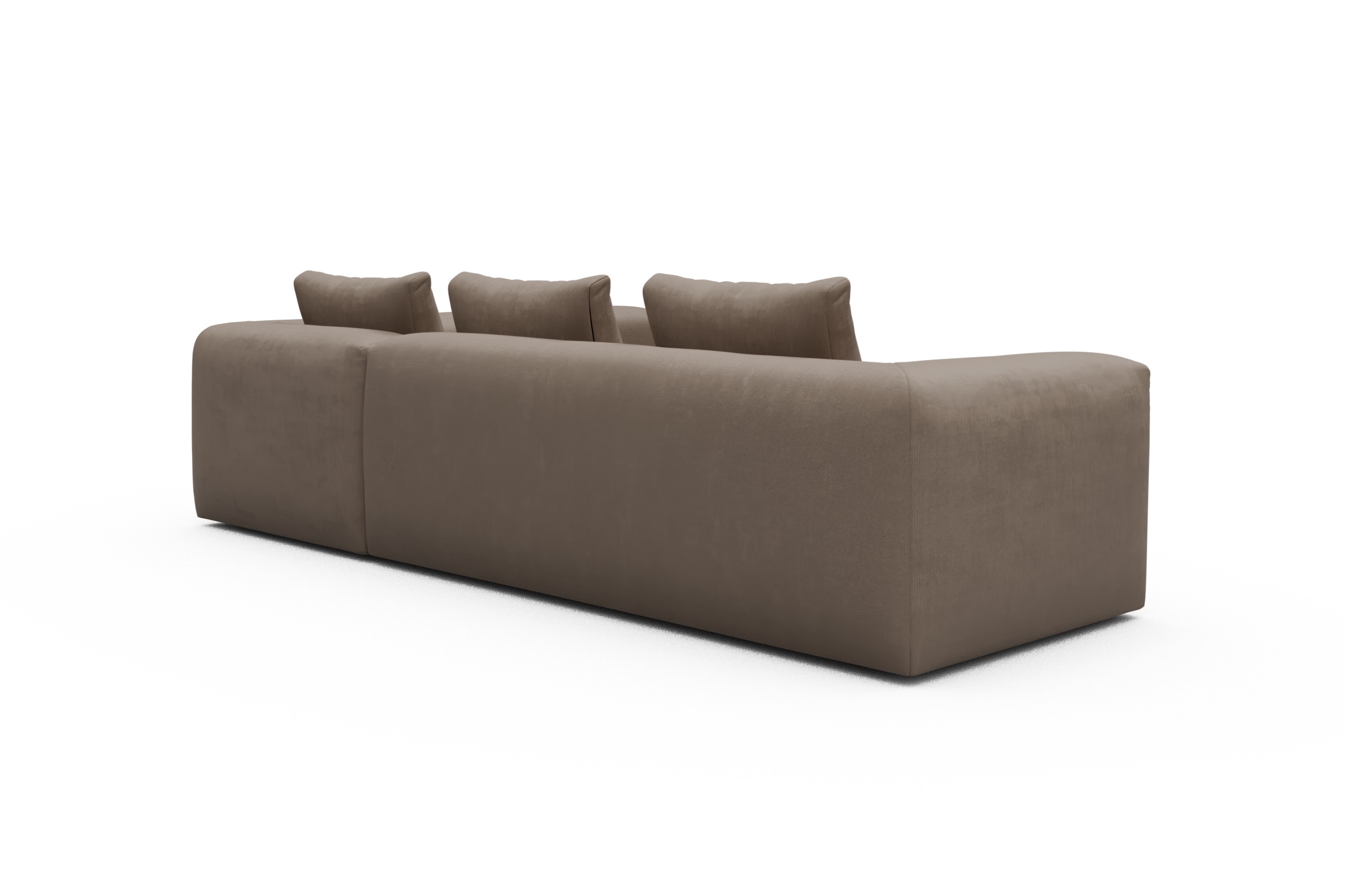 Ecksofa Fred 2x 2,5-Sitzer rechts offen Cordufine-Biege