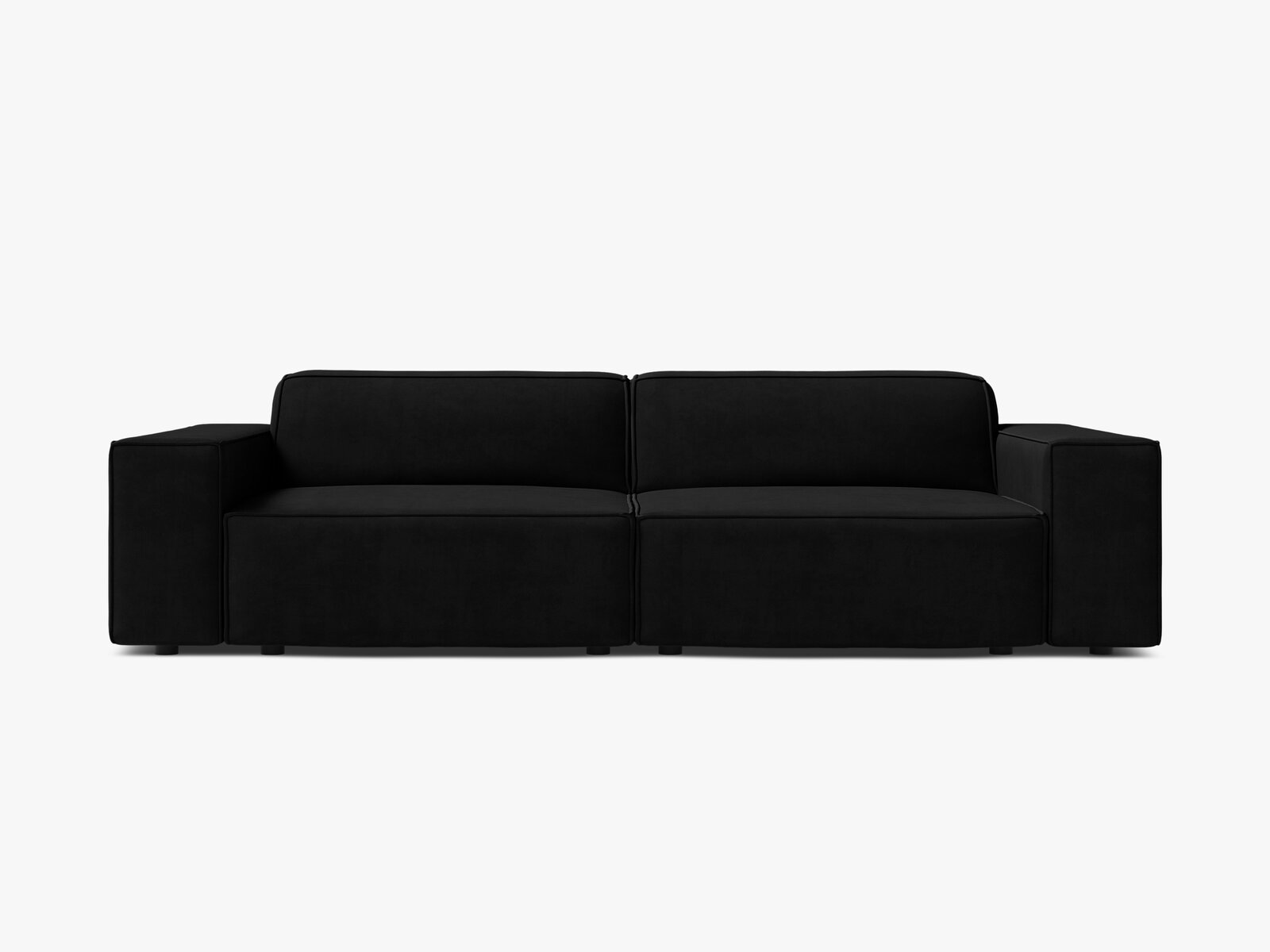 Micadoni 3-Sitzer Sofa Jodie Samt Bluvel Schwarz