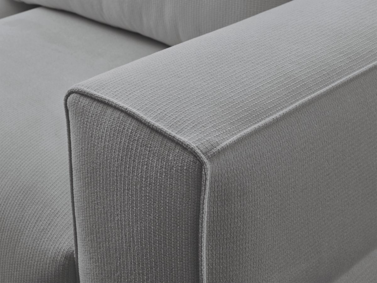 Bobochic Ezechiel Schlafsofa 3-Sitzer mit Bettkasten Melange-Stoff Hellgrau