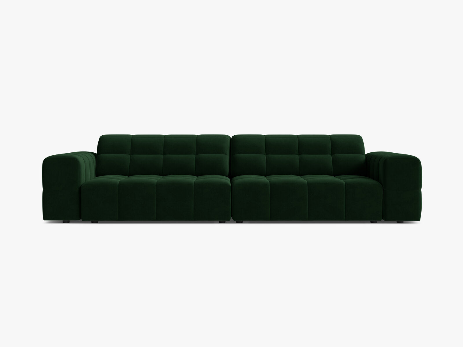 Micadoni Sofa Jennifer 4-Sitzer Samt Bluvel Flaschengrün