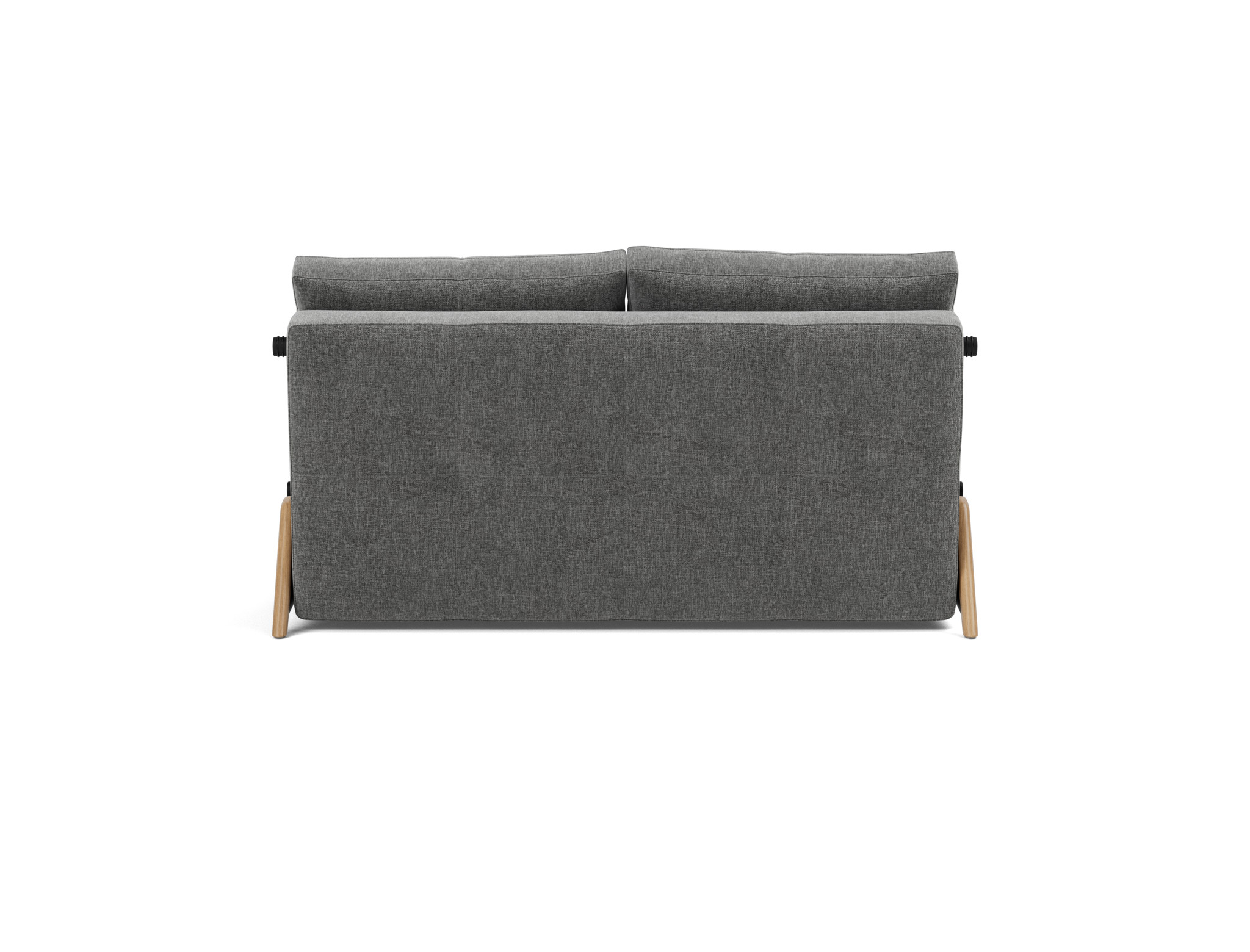 Schlafsofa Cubed 140 Strukturierter Stoff Twist 563-Charcoal Beine Eiche