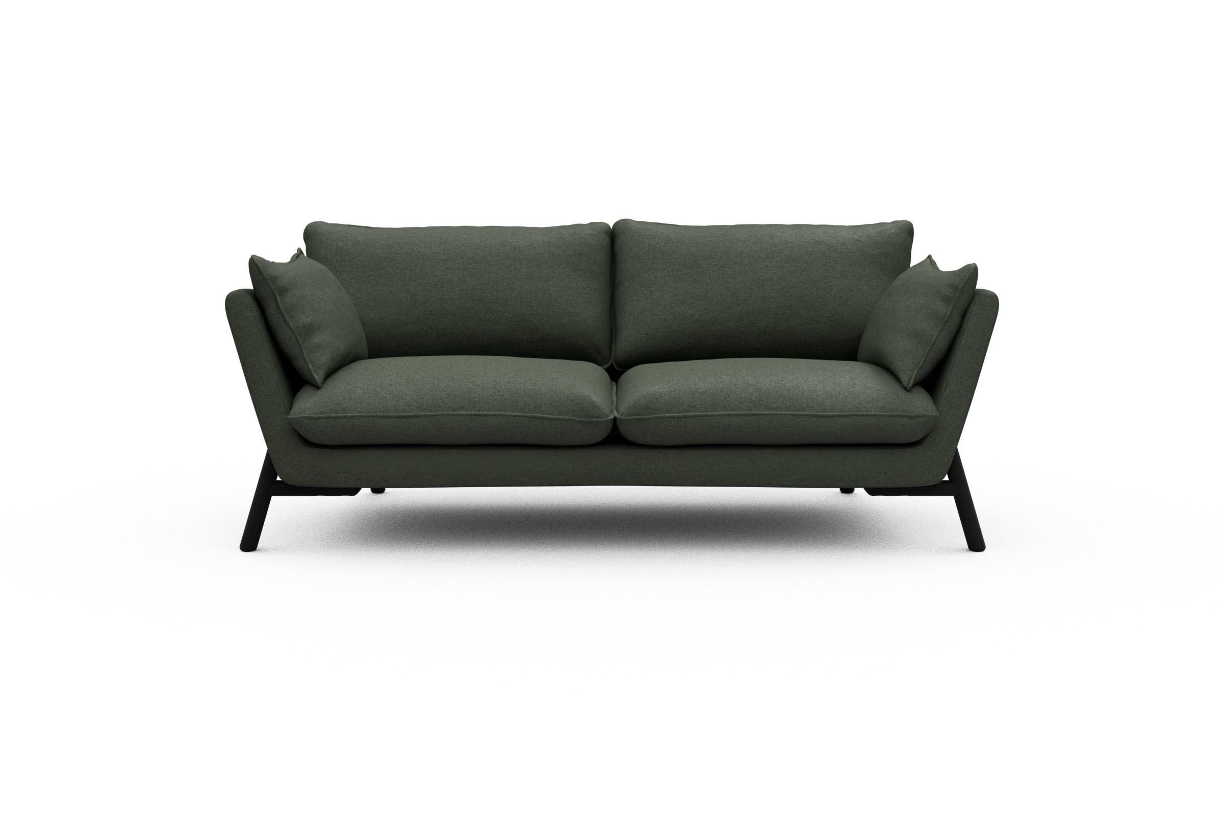 Skandi Home Sofa Emil 2-Sitzer Beinfarbe Eiche Schwarz Denari-Forest-Green moebelfaktor