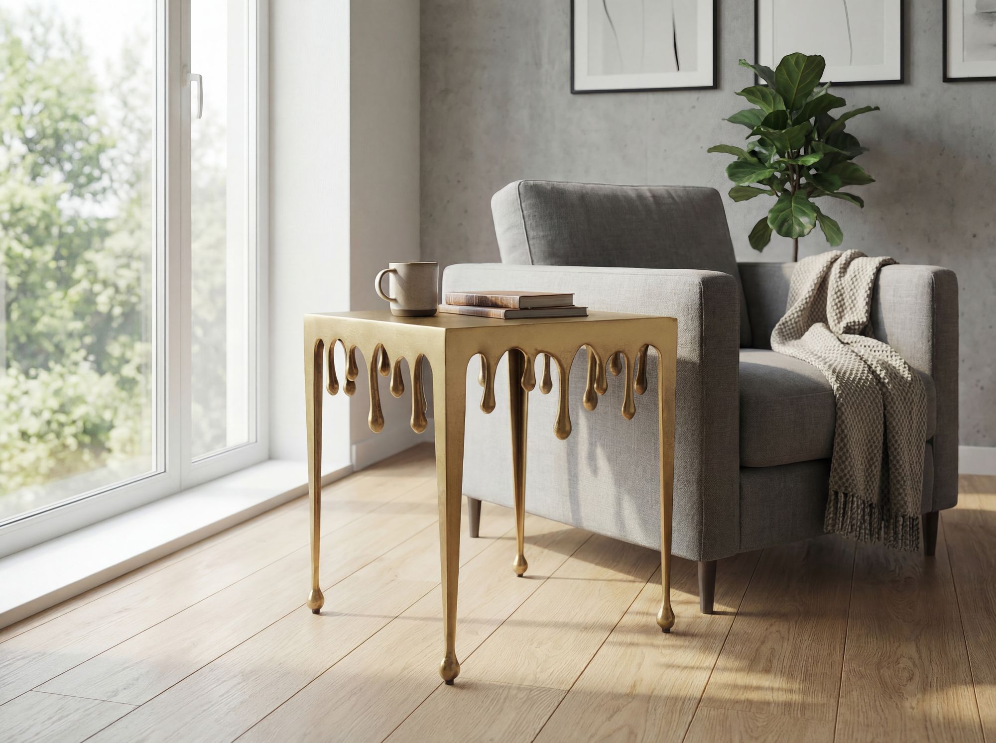 Beistelltisch Levanger Aluminium Gold 45,5 × 45,5 × 51 cm