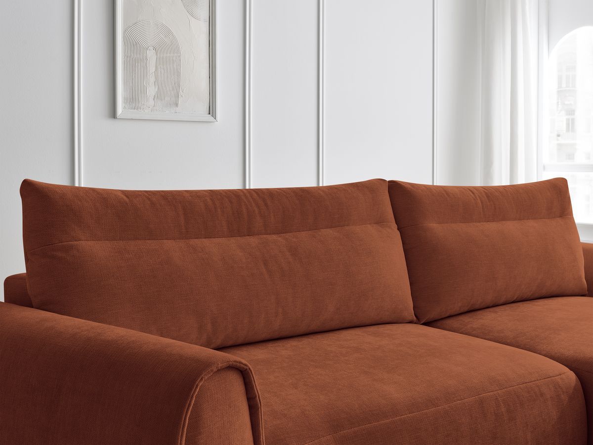 Bobochic Aden Ecksofa 293 × 152 cm Stoff Orange Ecke rechts