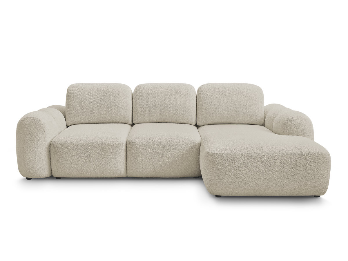 Bobochic Montaigne Ecksofa mit Schlaffunktion und Bettkasten 276 × 164 cm Bouclé-Stoff Beige Ecke rechts