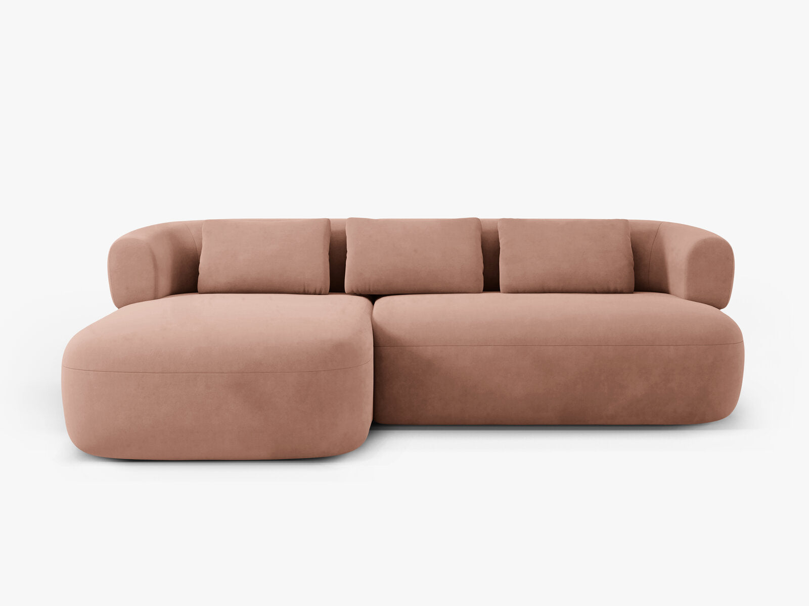 Micadoni 5-Sitzer Ecksofa Jenny Links Samt Salvador Rosa