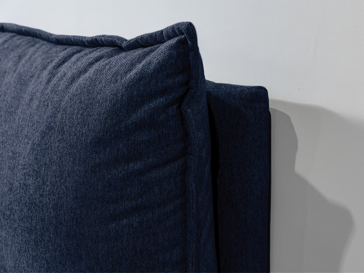 Bobochic Garance Polsterbett mit Bettkasten Stoff Blau, Liegefläche 160 × 200 cm
