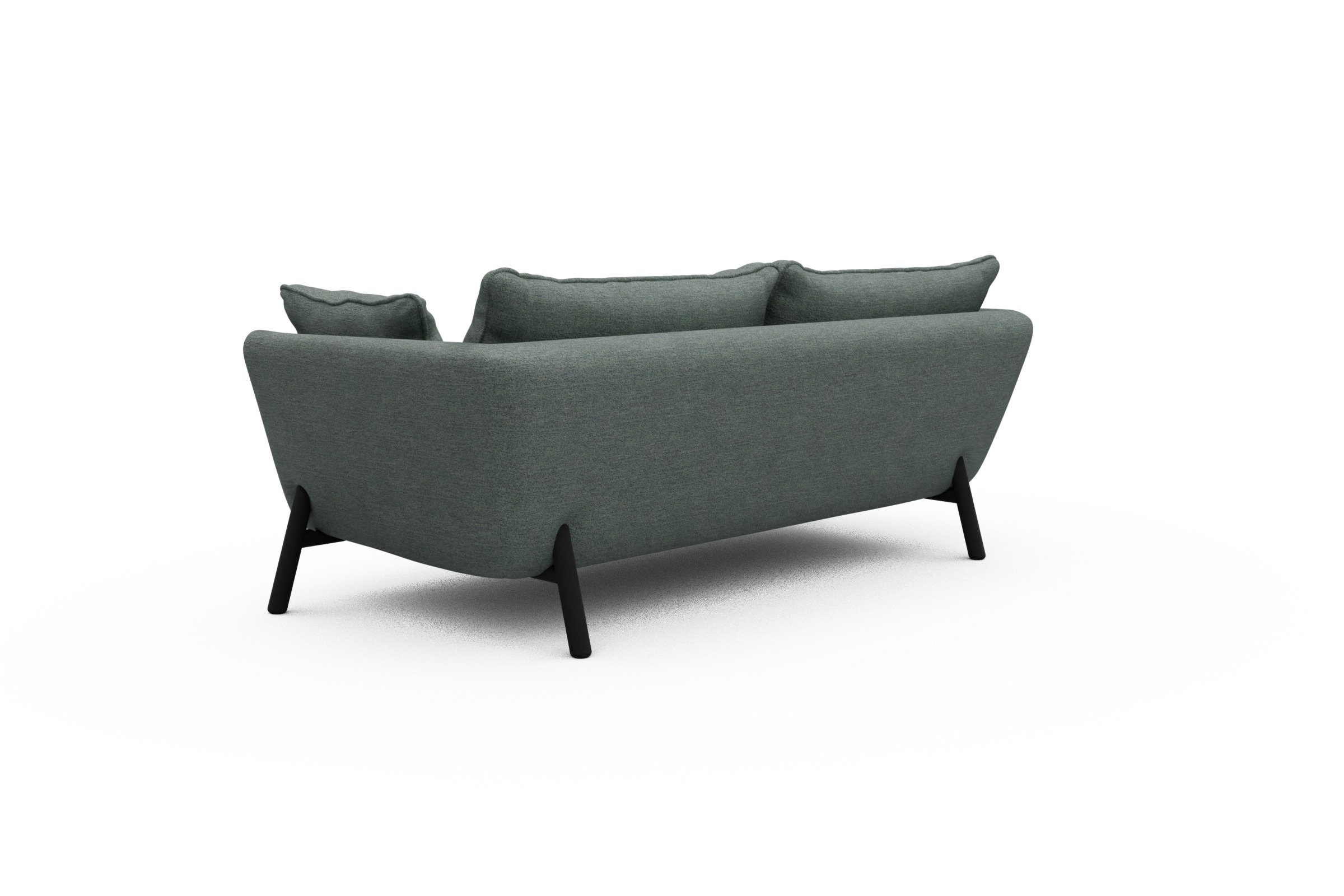 Sofa Emil PREMIUM 2-Sitzer Beinfarbe Eiche Schwarz Carreno-Ice-Blue