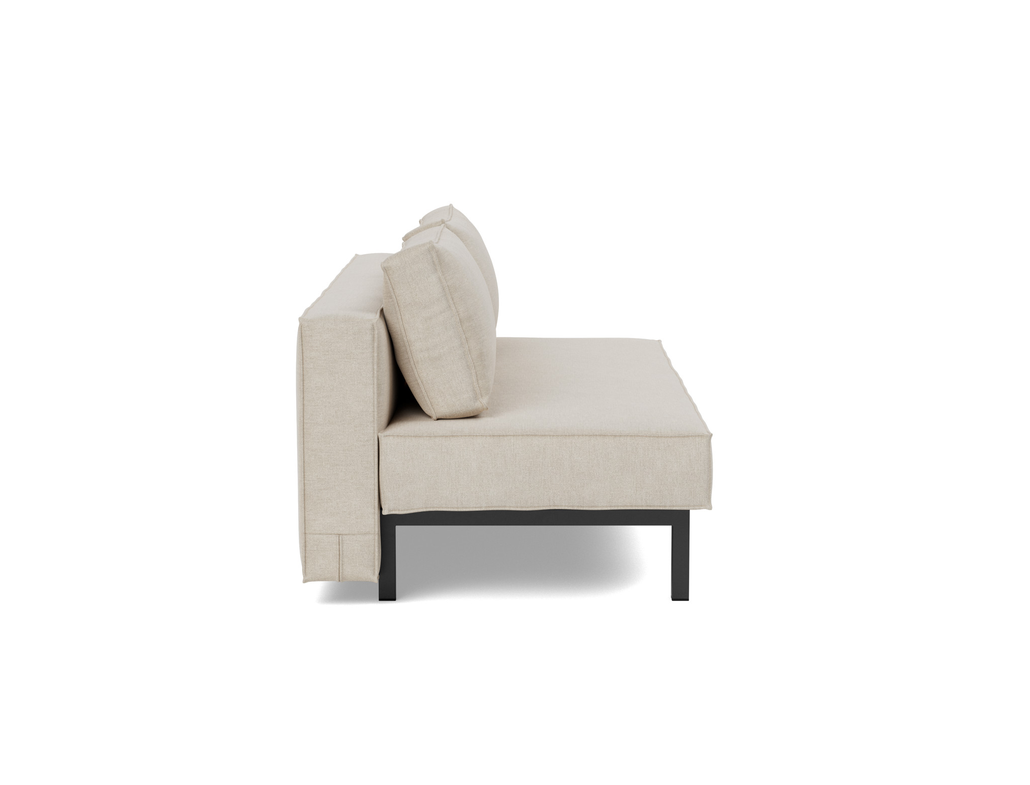 Schlafsofa Sly Flachgewebe Phobos 586-Latte Beine Schwarzes Metall
