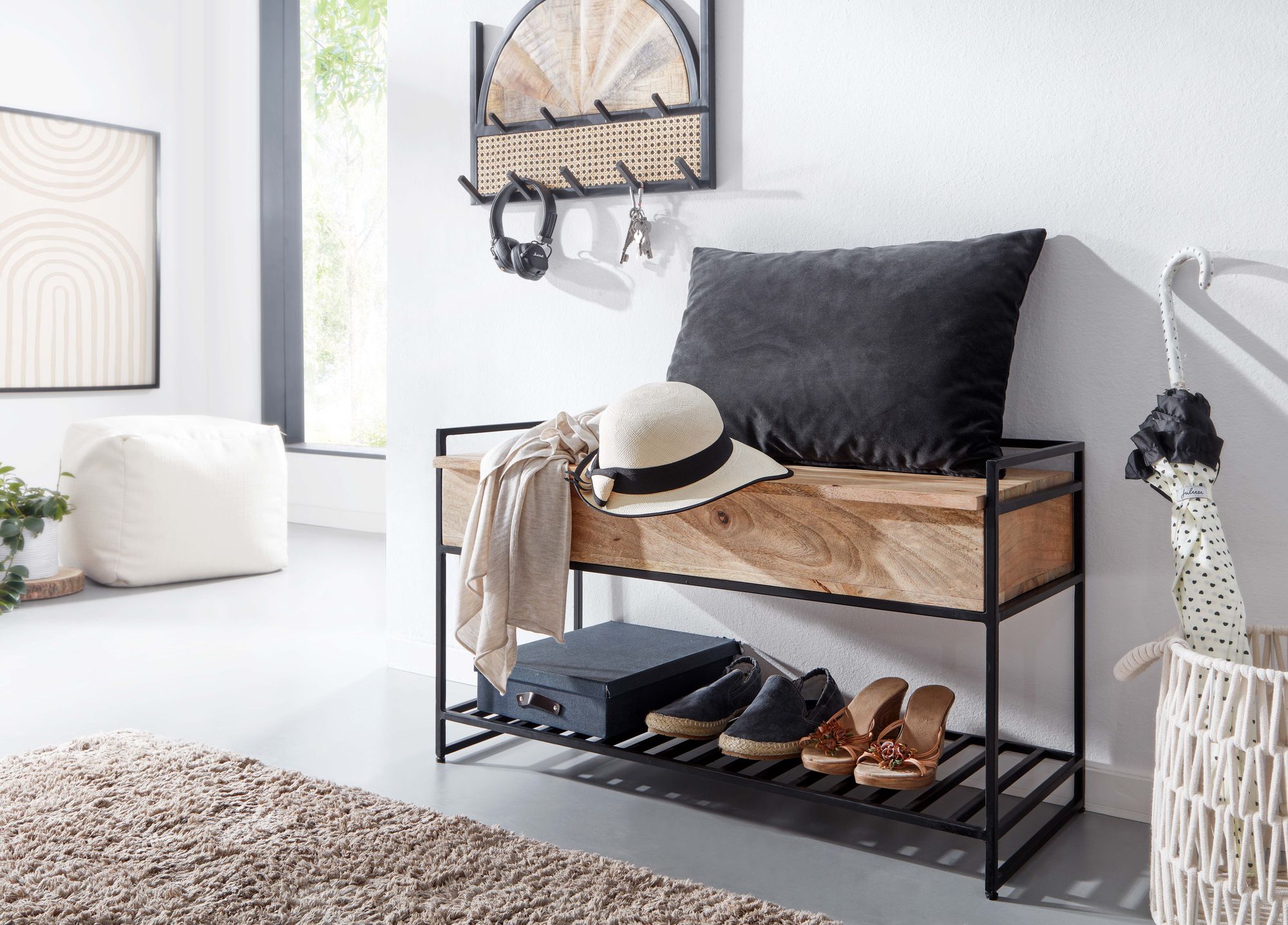 Sitzbank Gimsoy Massivholz Mango 90 × 38 × 52 cm