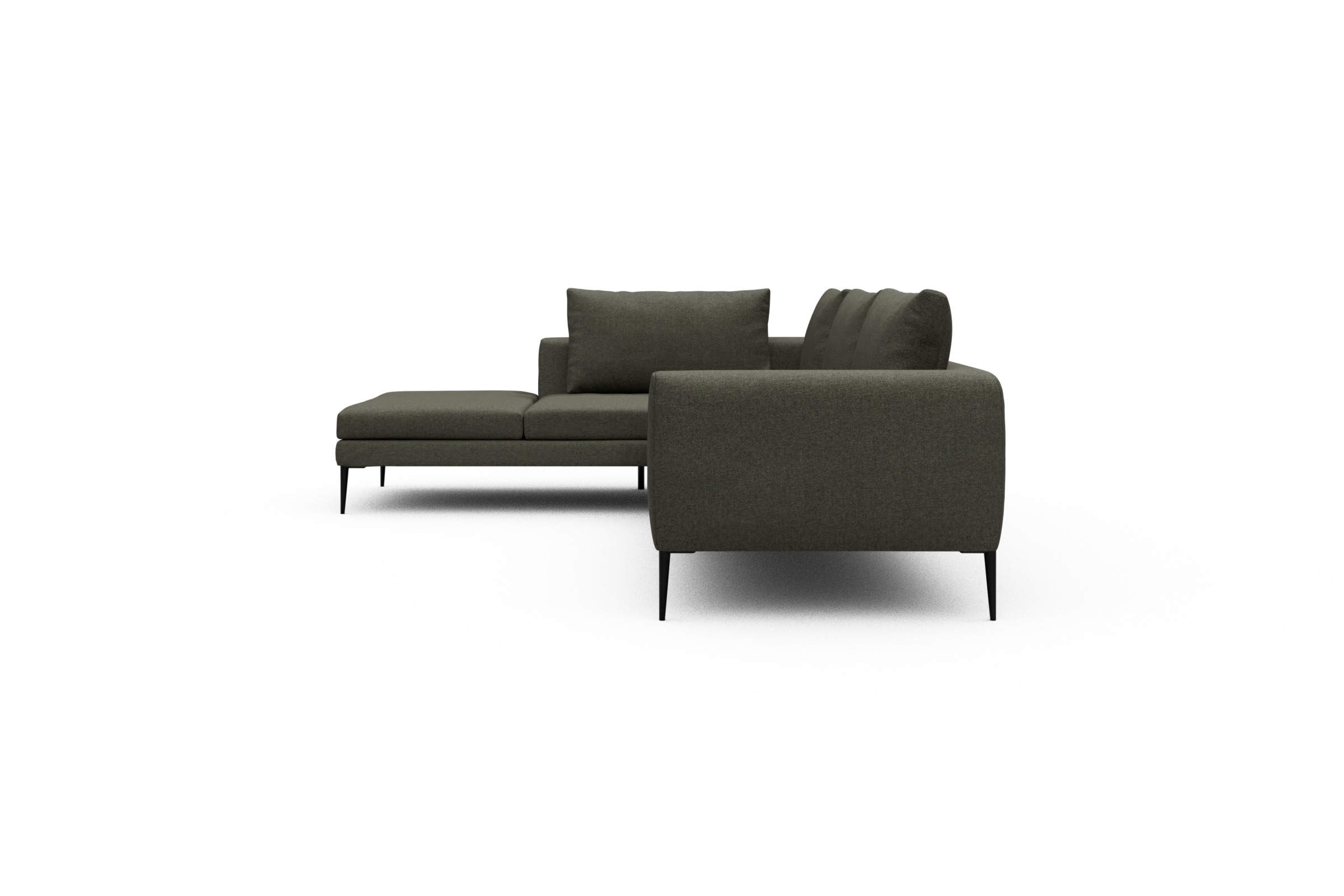 Ecksofa Paul Relax-Ecke rechts mit 3-Sitzer Sama-Winter-Moss