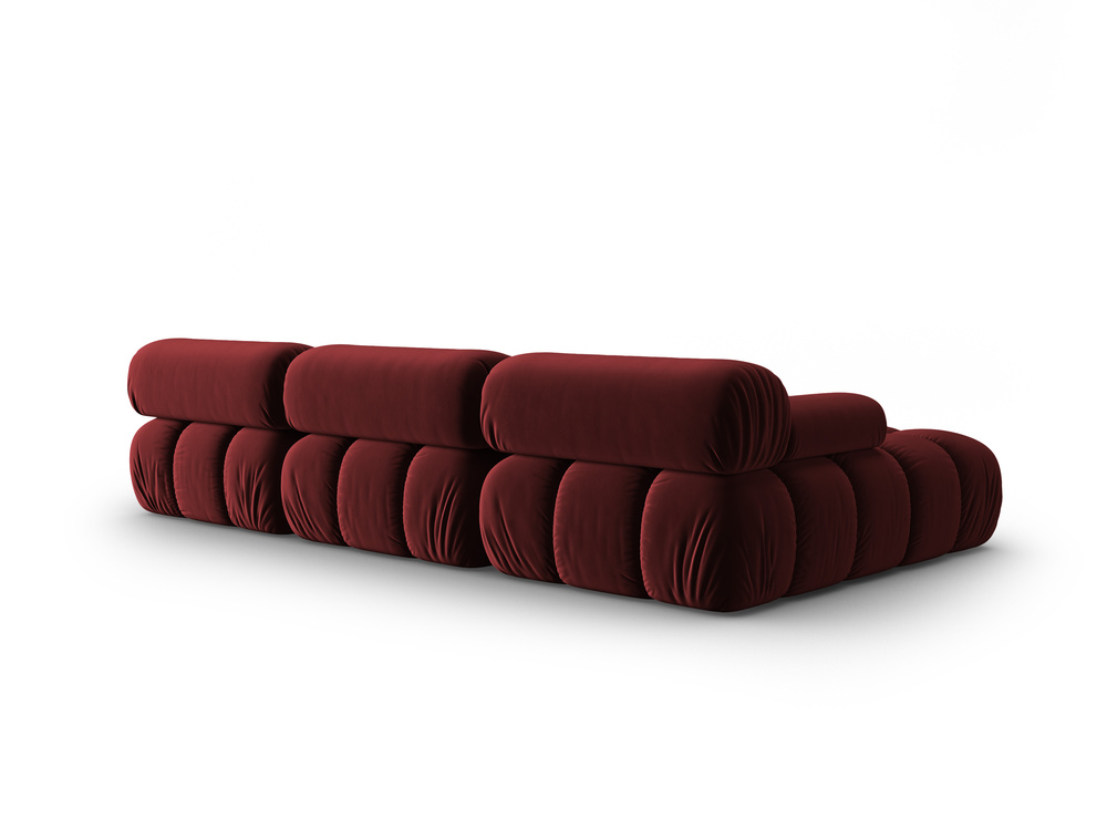 Cosmopolitan Design Modulares Ecksofa Cortina 4-Sitzer Samt Bluvel Rot Links