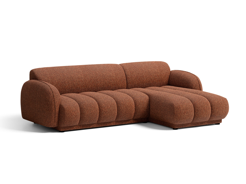 Cosmopolitan Design Ecksofa Bilbao 3-Sitzer Boucle Miles Terrakotta Rechts