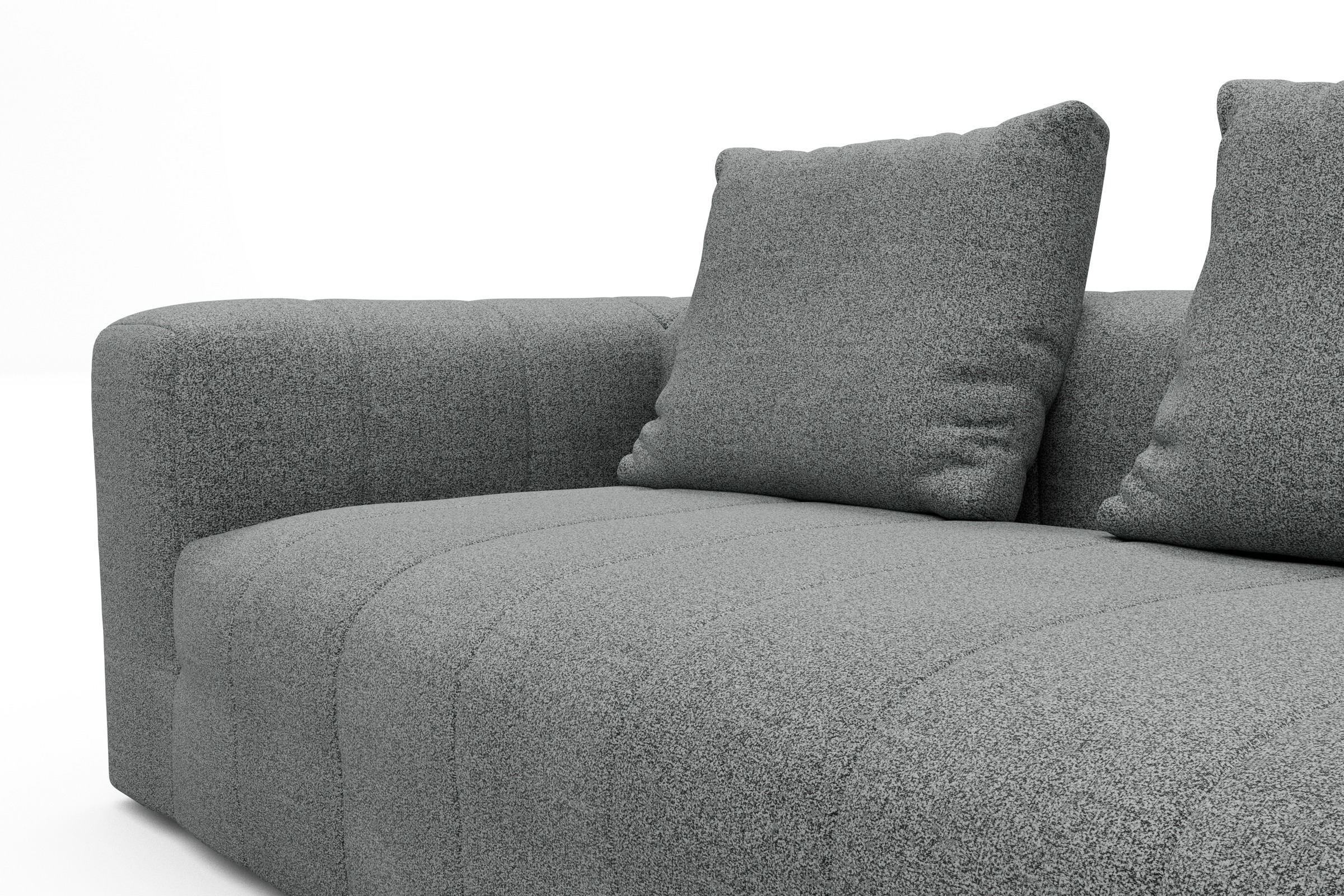 Ecksofa Hugo 2,5-Sitzer Armlehne links mit Chaiselongue Aivi-Gravet-Grey