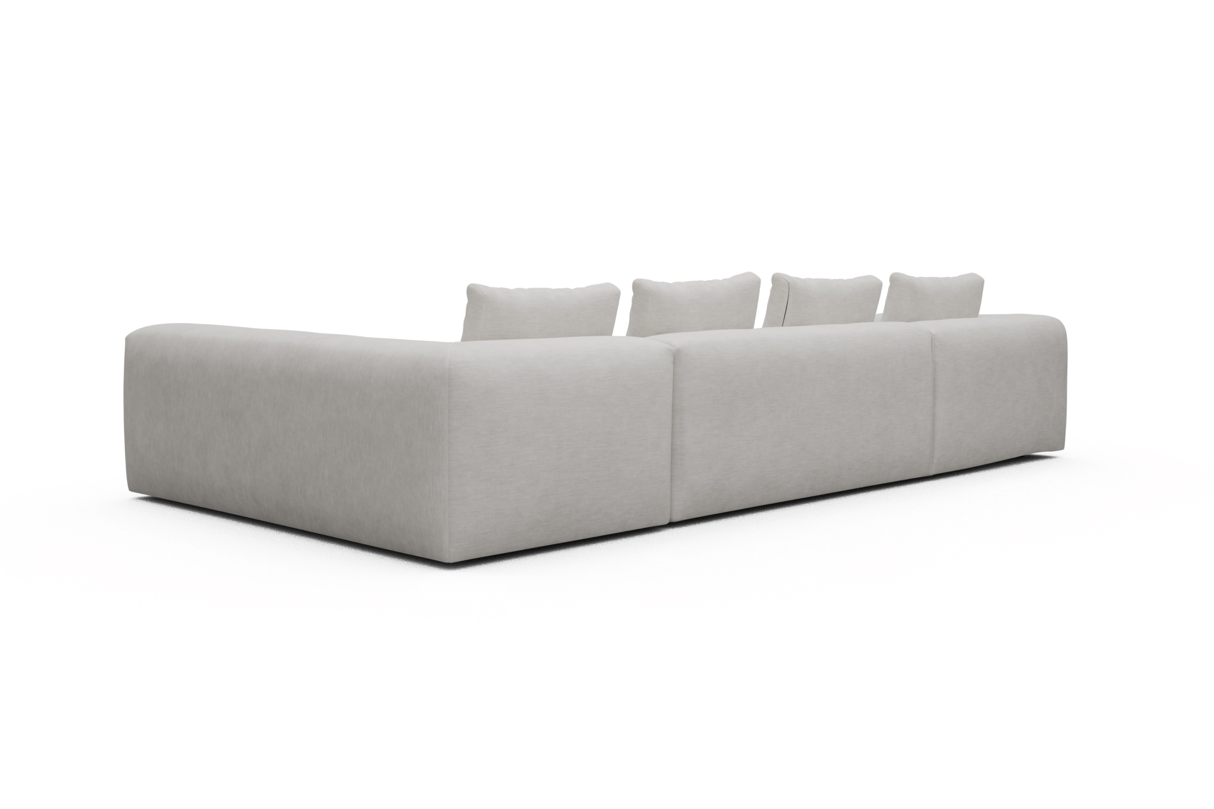 Wohnlandschaft Fred Chaiselongue links mit 2-Sitzer und lange Armlehne rechts Vivus-Dusty-Off-White