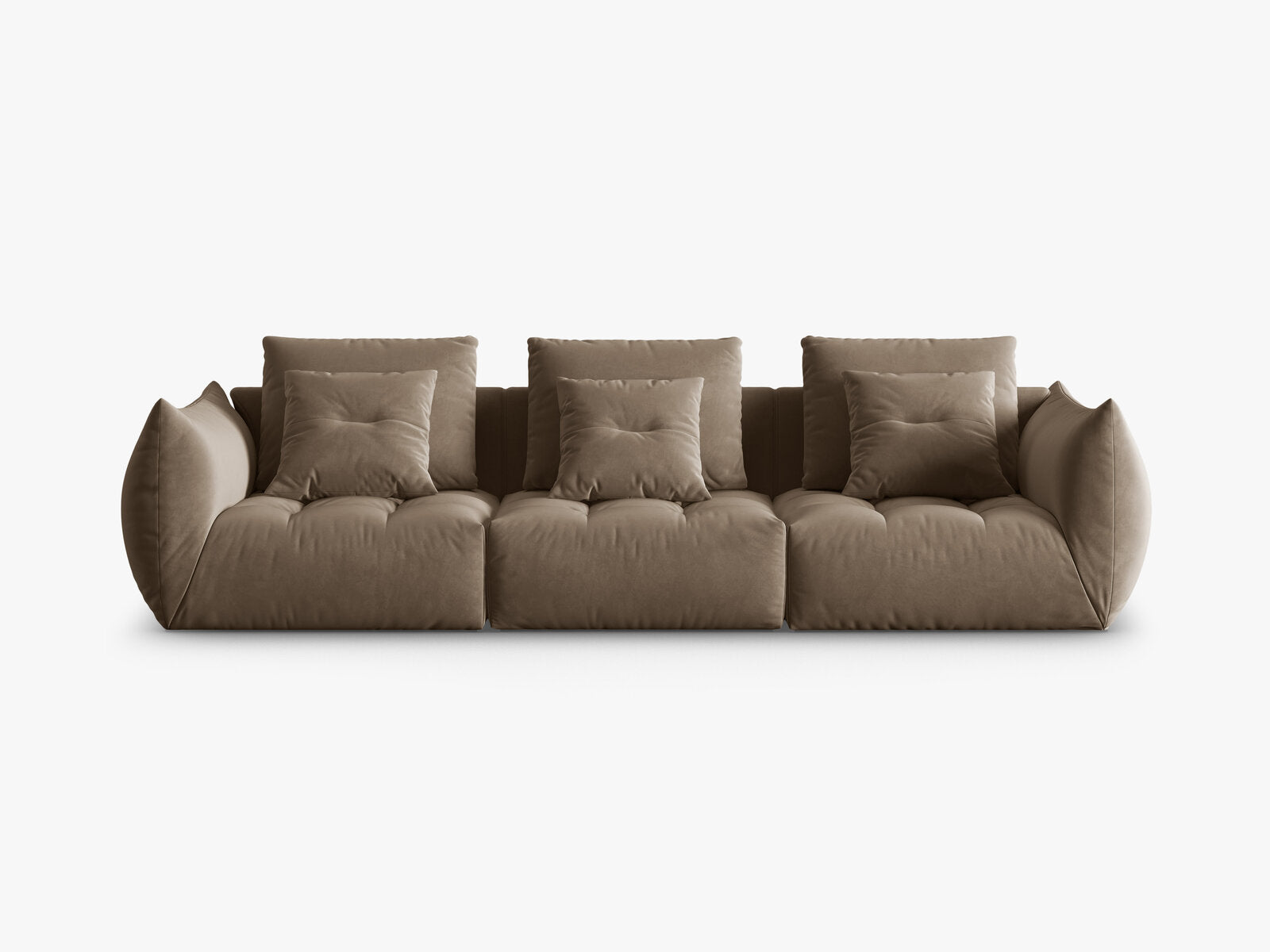 Micadoni Sofa Bloom 4-Sitzer Samt Hellbraun