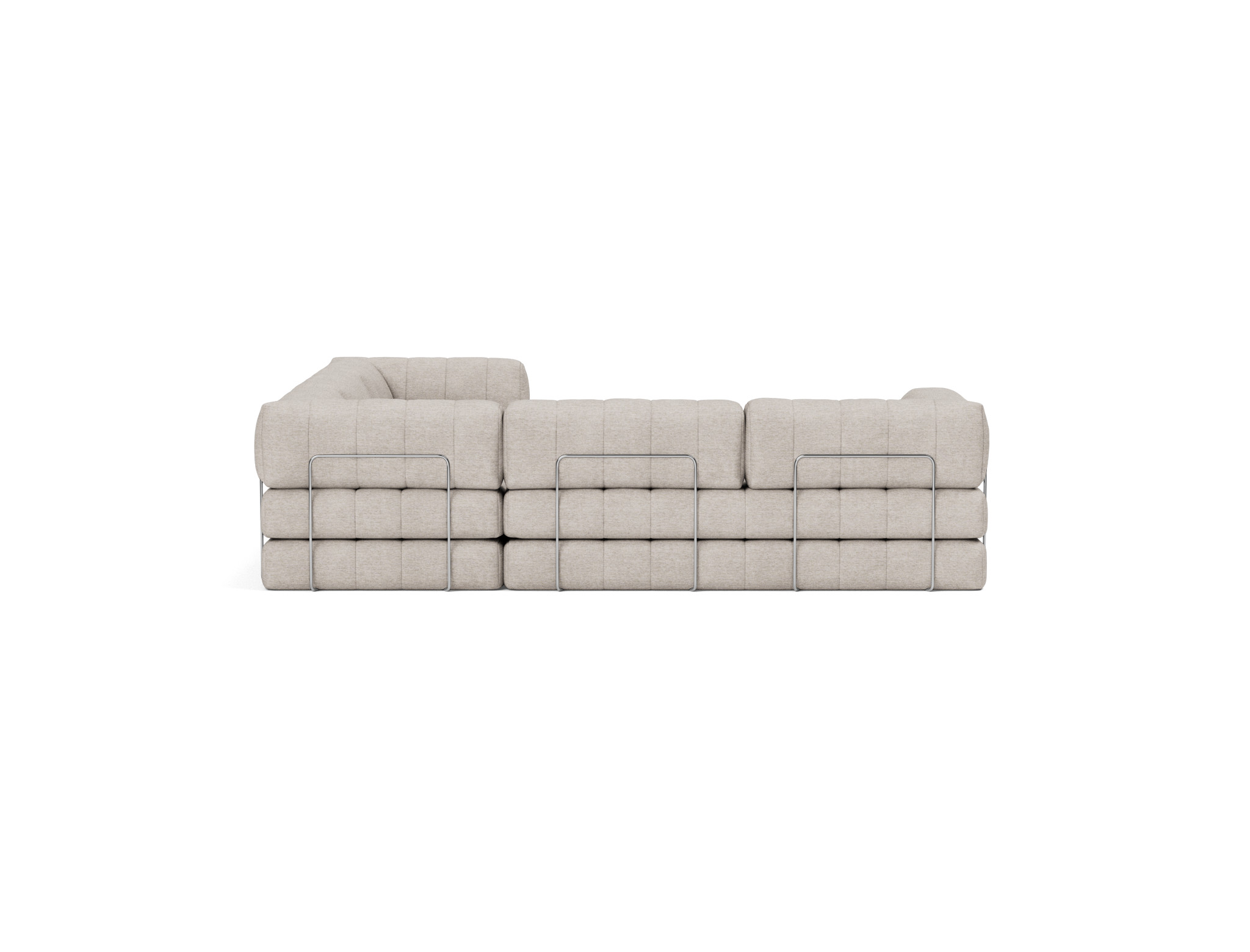 Eck-Schlafsofa CozyPad mit Armlehnen Chenille Yuveno 471-Sand