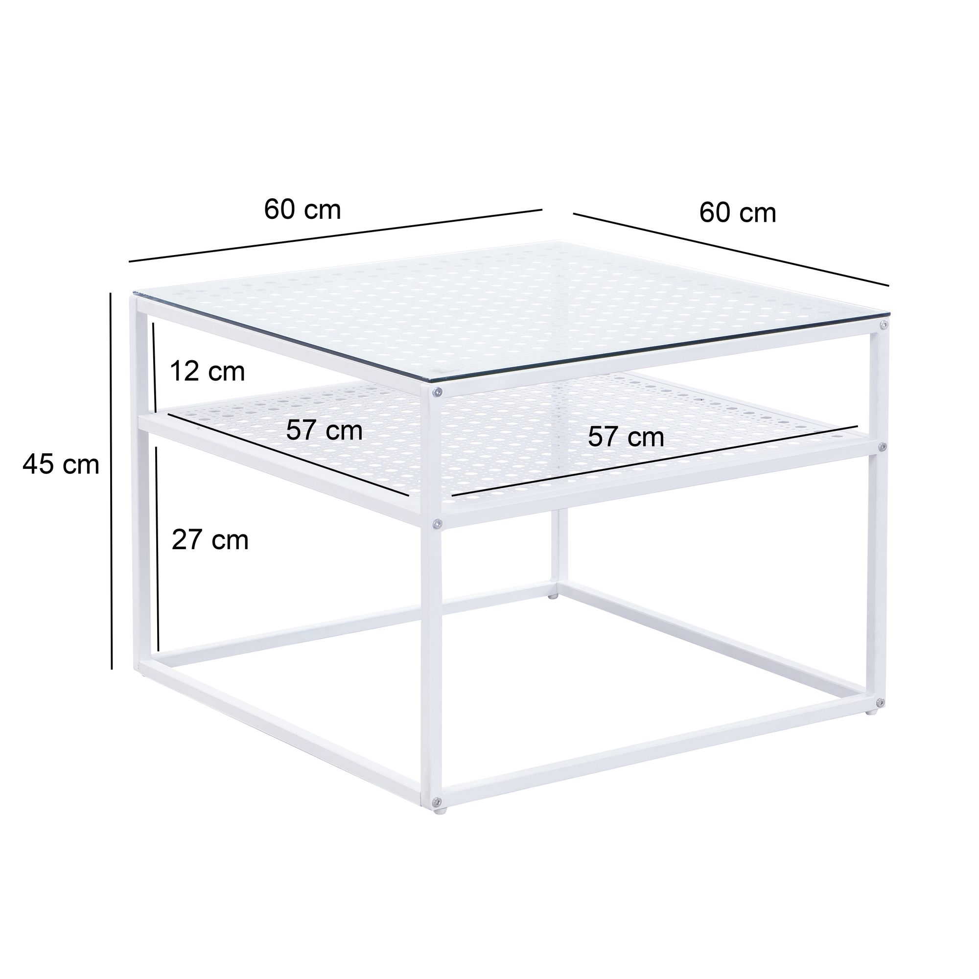 Couchtisch Jelling Glas Weiß 60 × 60 × 45 cm